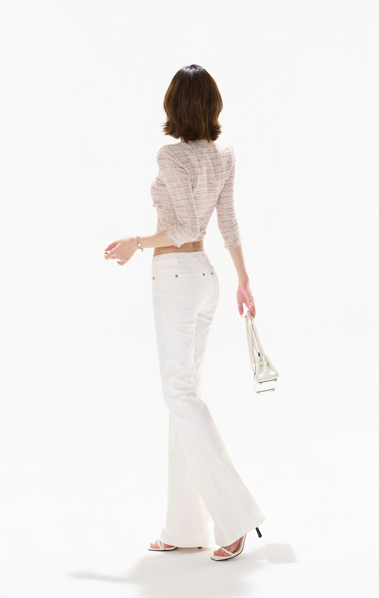 CYNR Bouclé Cropped Cardigan