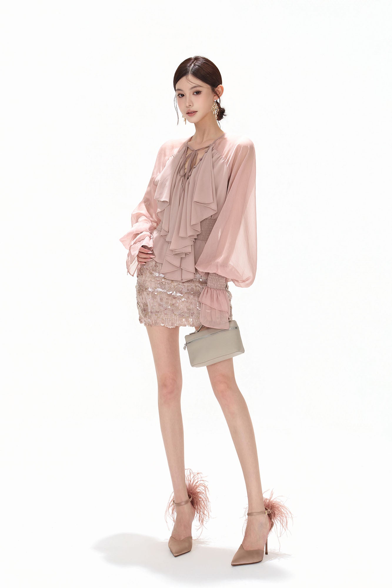 CYNR Sequin Embellished Mini Skirt