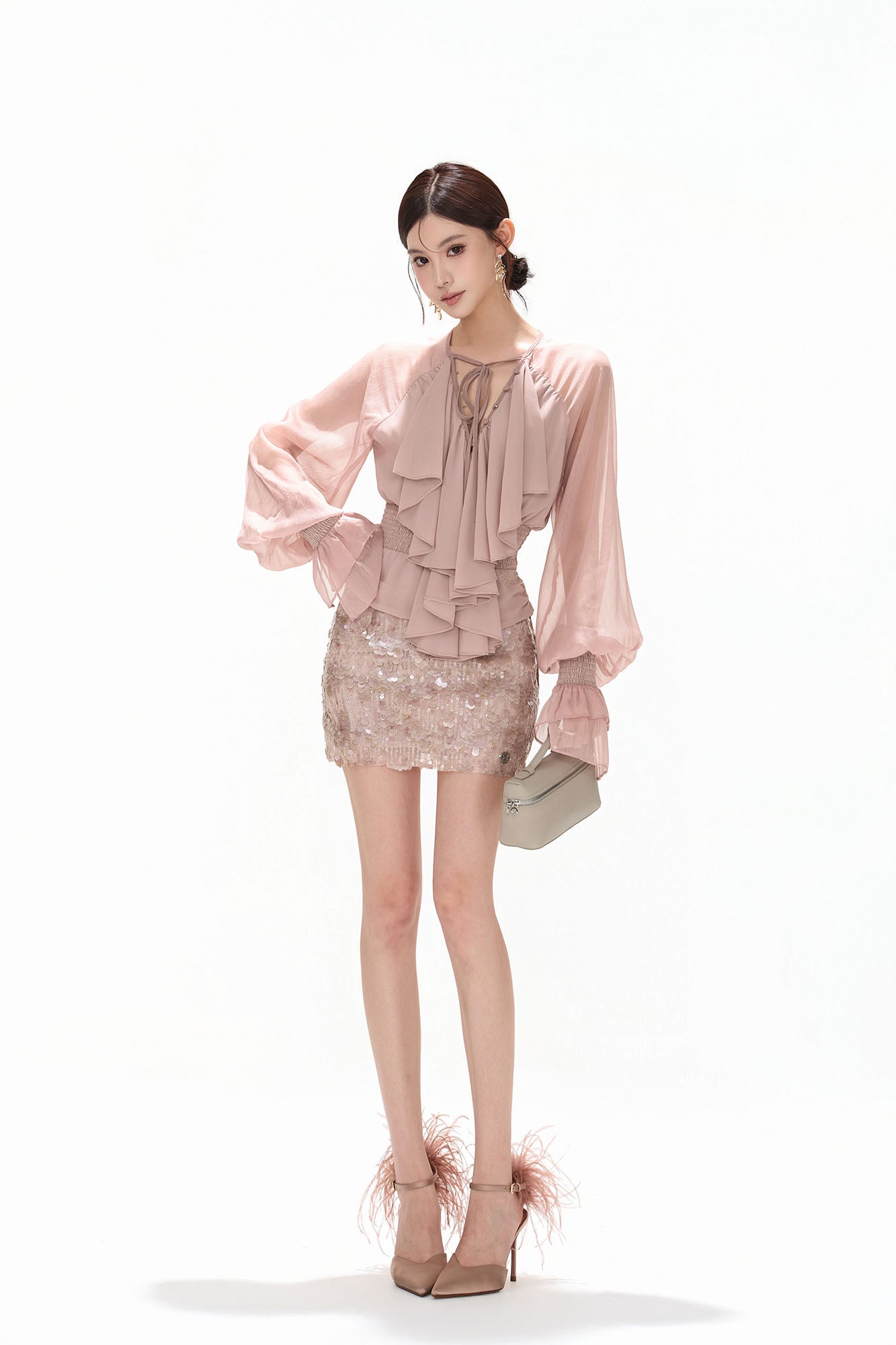 CYNR Sequin Embellished Mini Skirt