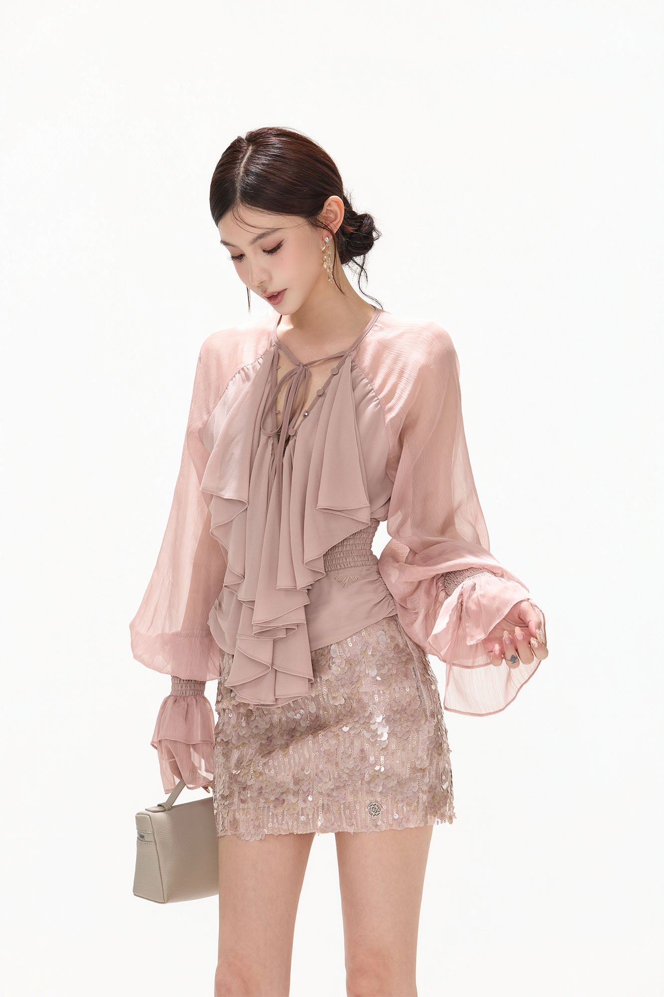 CYNR Sequin Embellished Mini Skirt