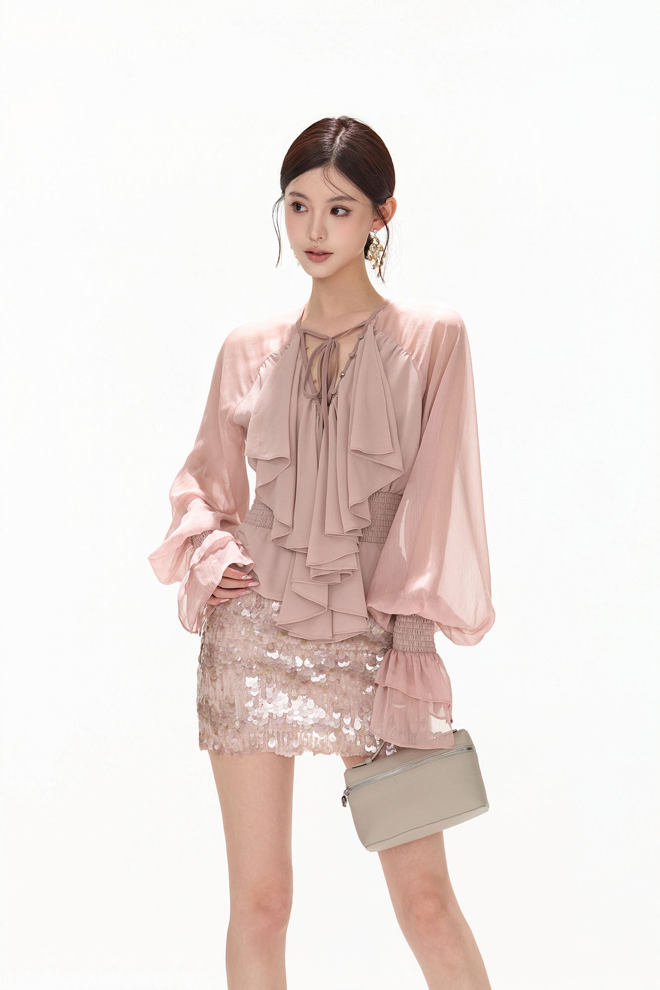 CYNR Sequin Embellished Mini Skirt