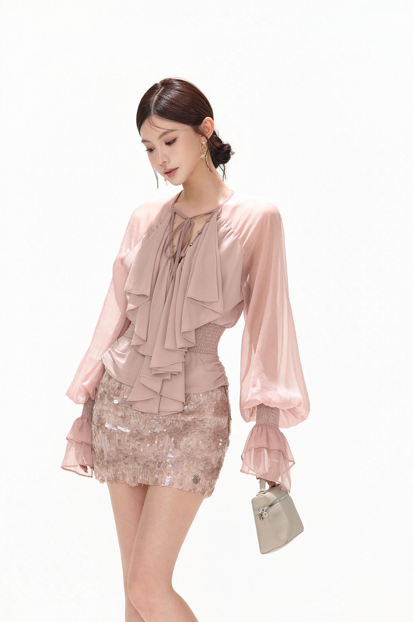 CYNR Sequin Embellished Mini Skirt