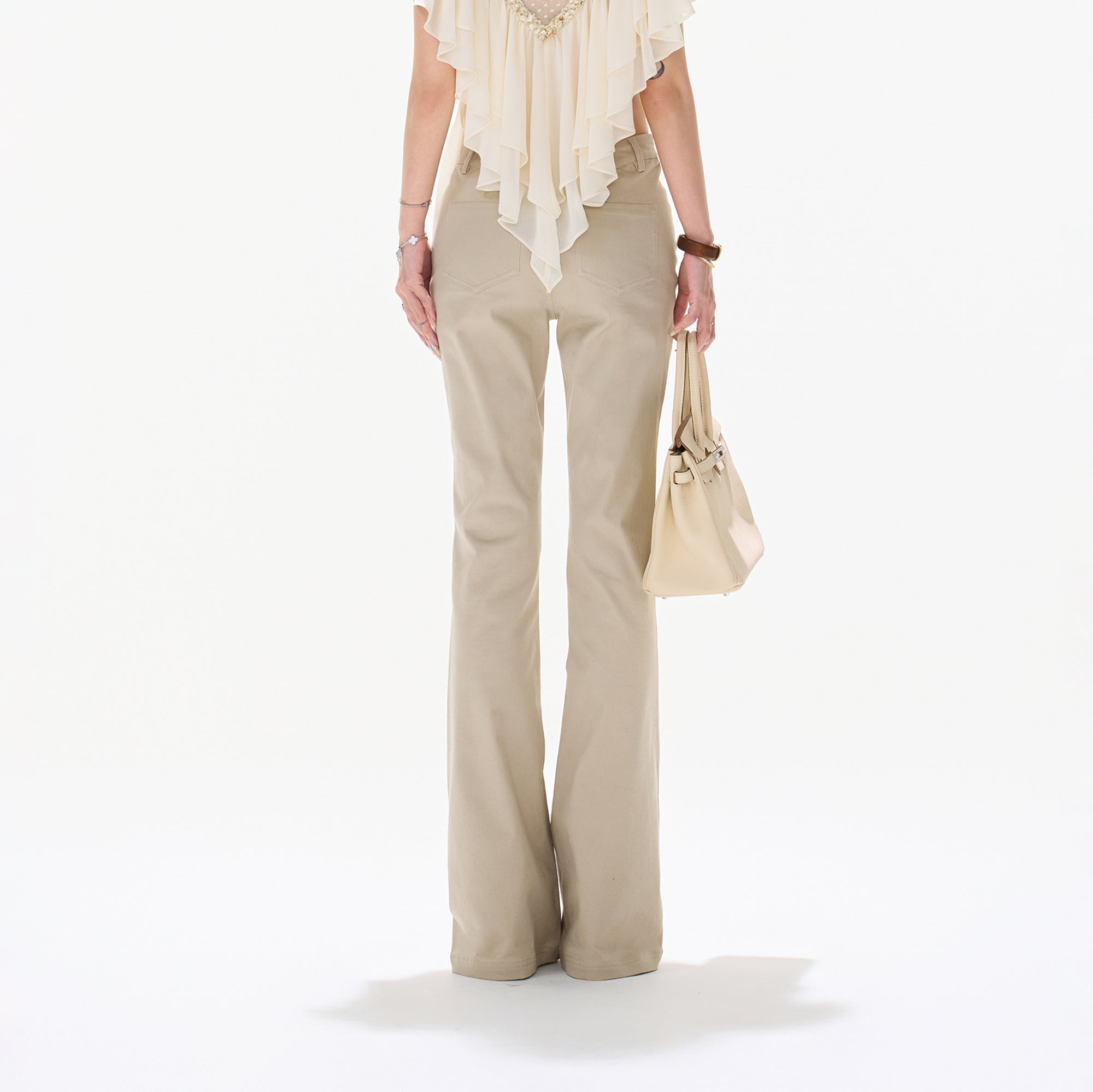 CYNR V-Cut Waist Flared Pants