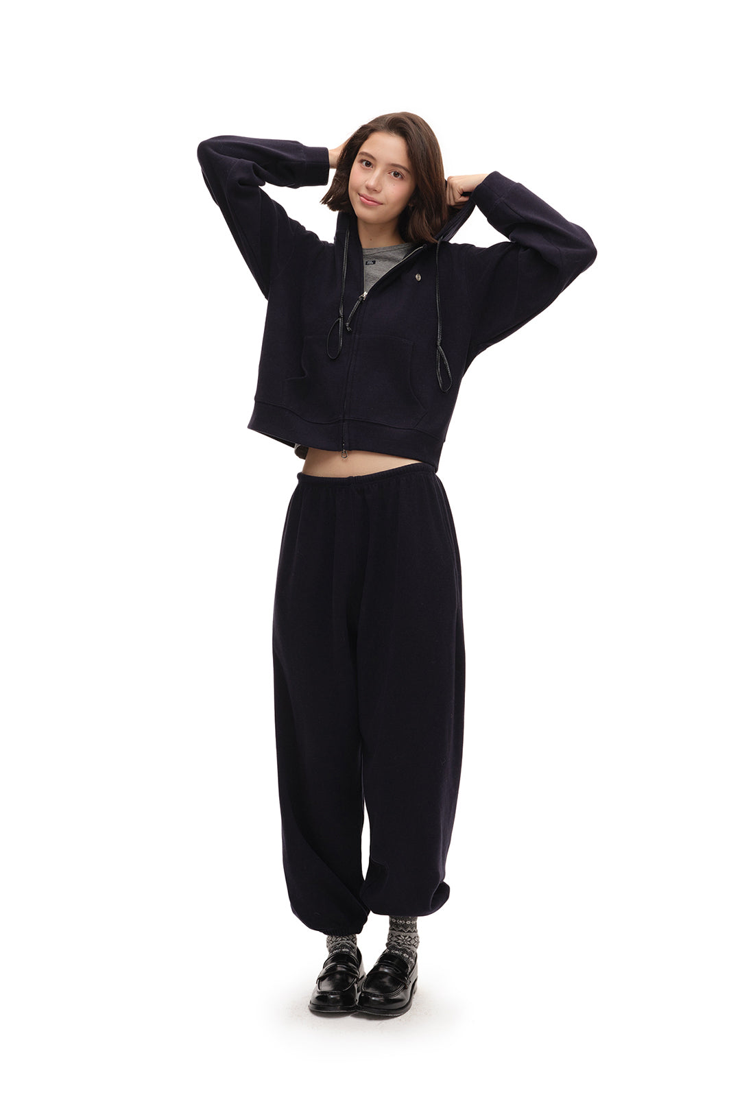 CHICCHICK Classic Zipper Oversized Hoodie & Jogger Set