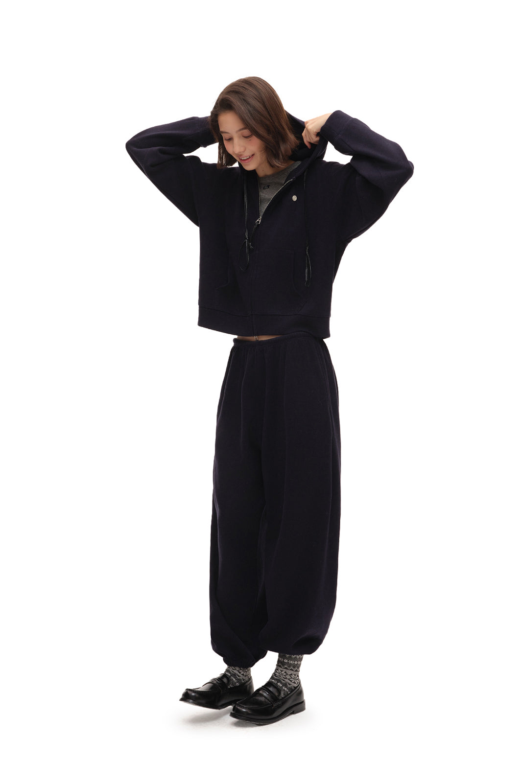 CHICCHICK Classic Zipper Oversized Hoodie & Jogger Set