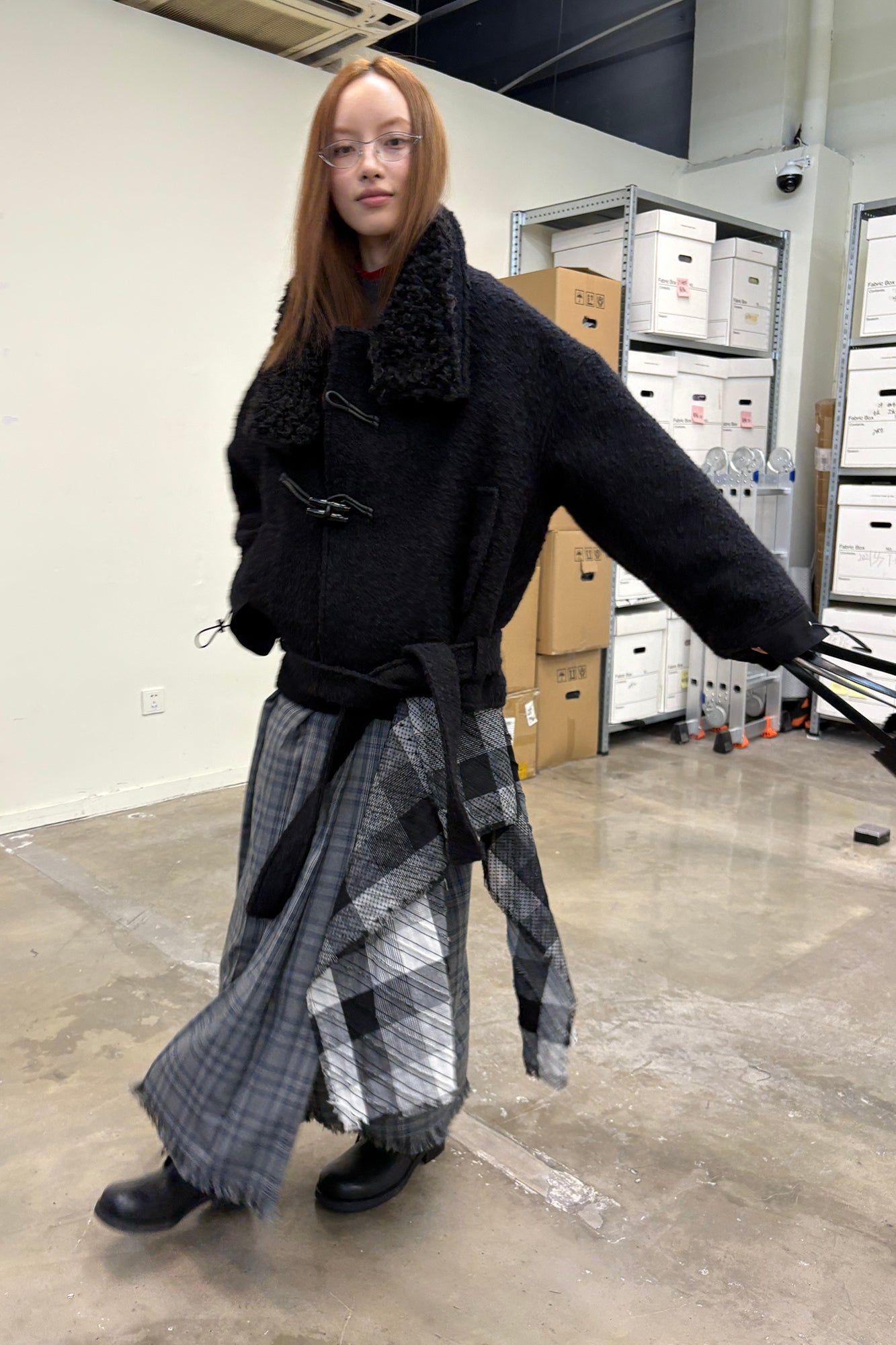 NEVERSEEZ Toggle Belted Wool-Blend Jacket