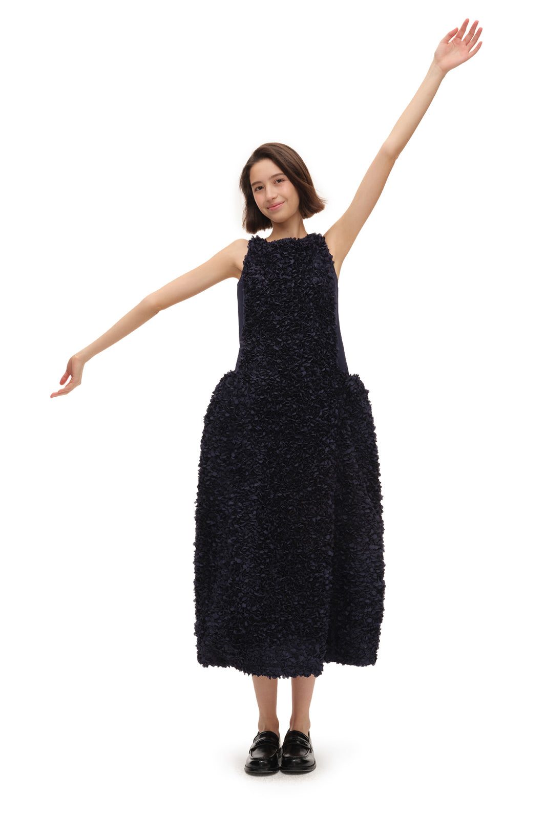 CHICCHICK Floral Petal-Embroidered Dress