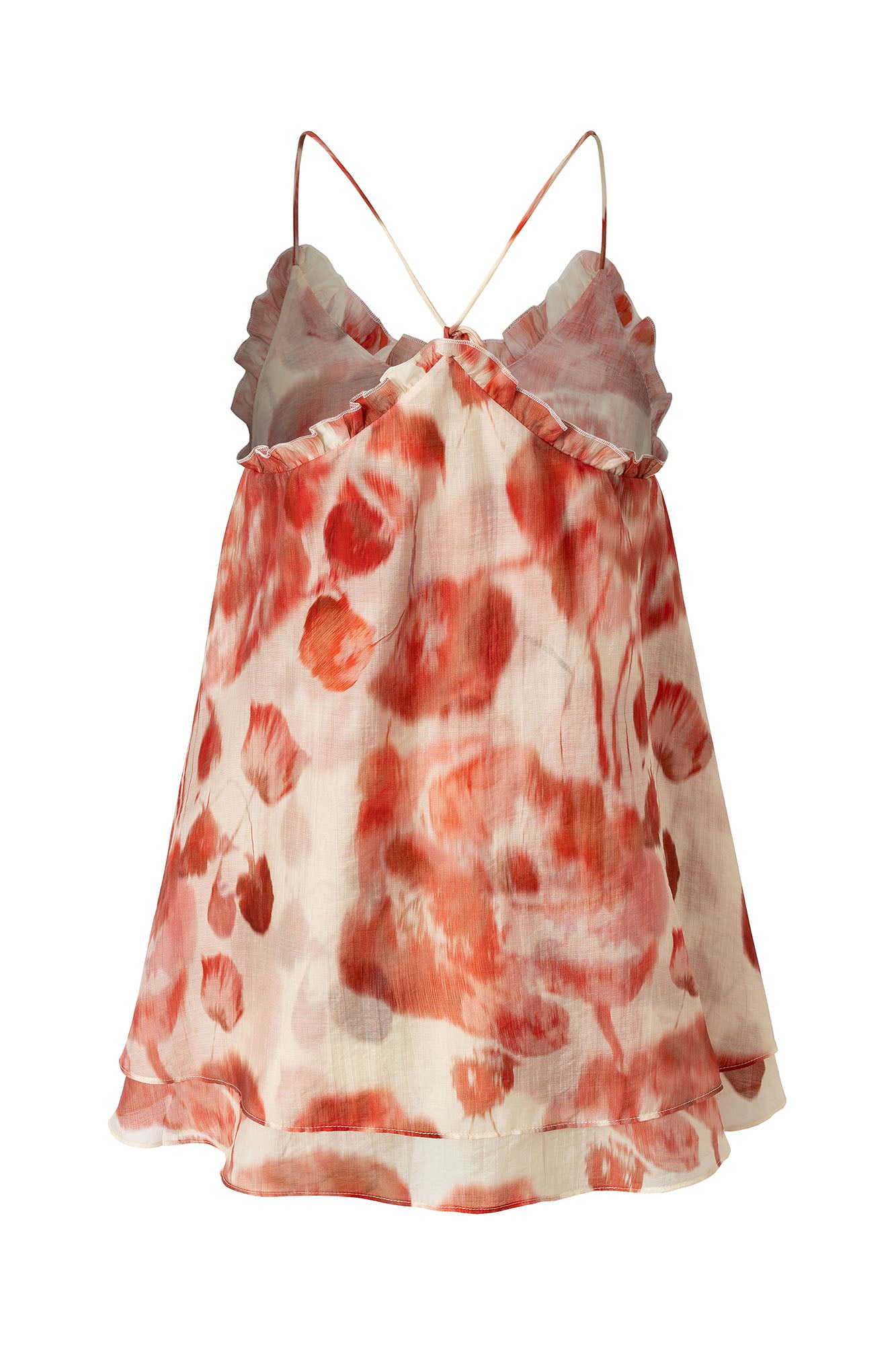 MUSE NAPS Floral Tiered Ruffle V-Neck Tank Top