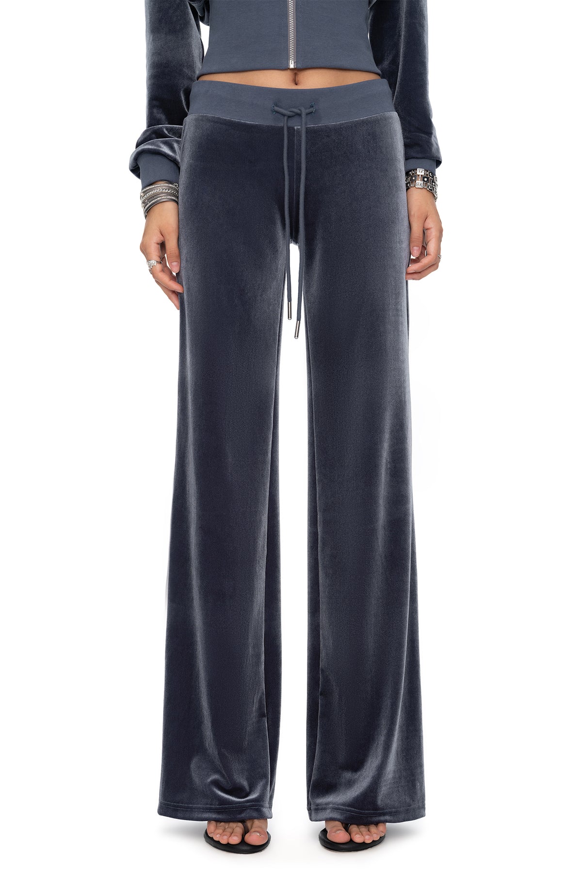 JYOSEI Graphic Velvet Cropped Hoodie & Sweatpants Set