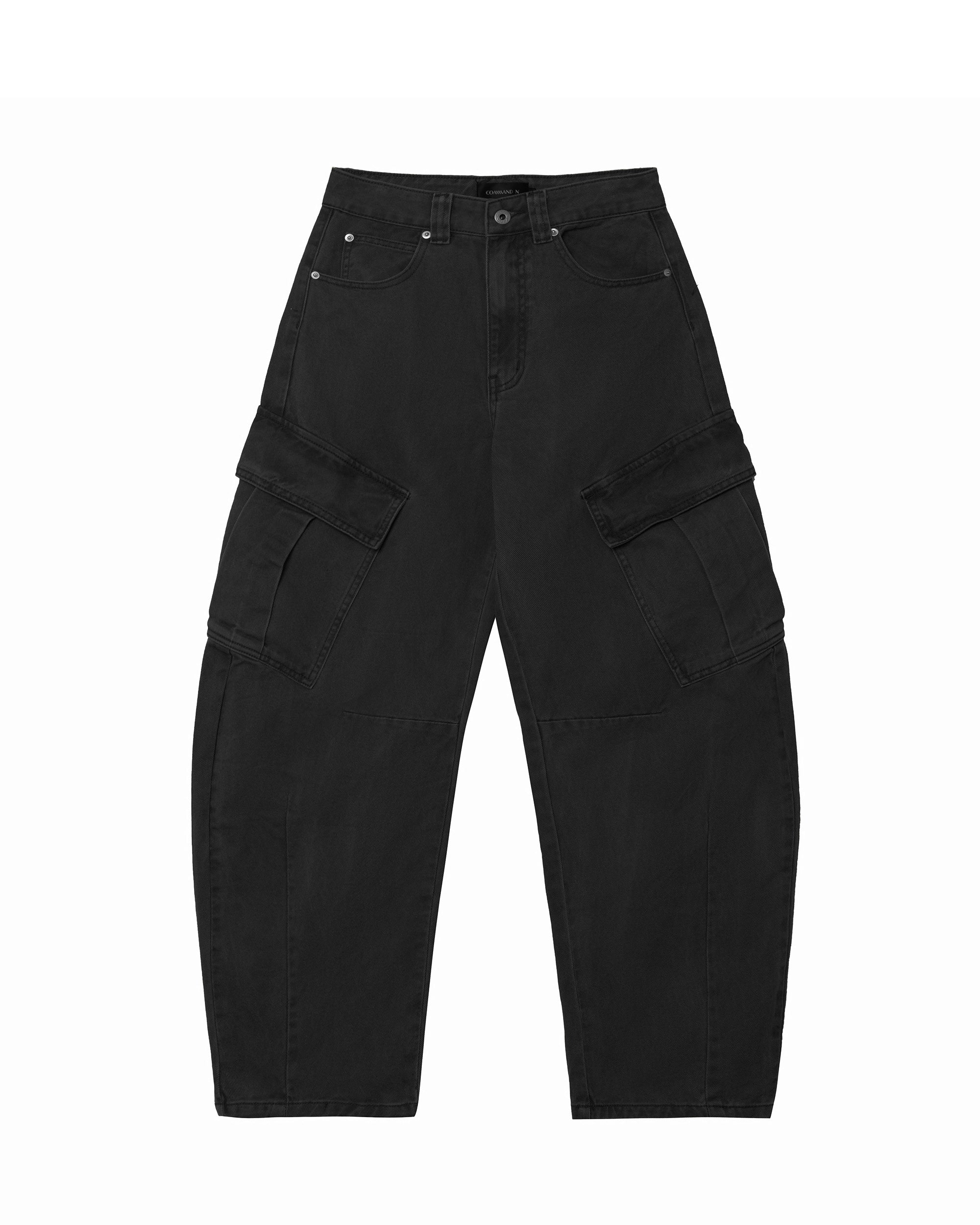 COMMAND N Retro Washed Curved-Leg Cargo Pants