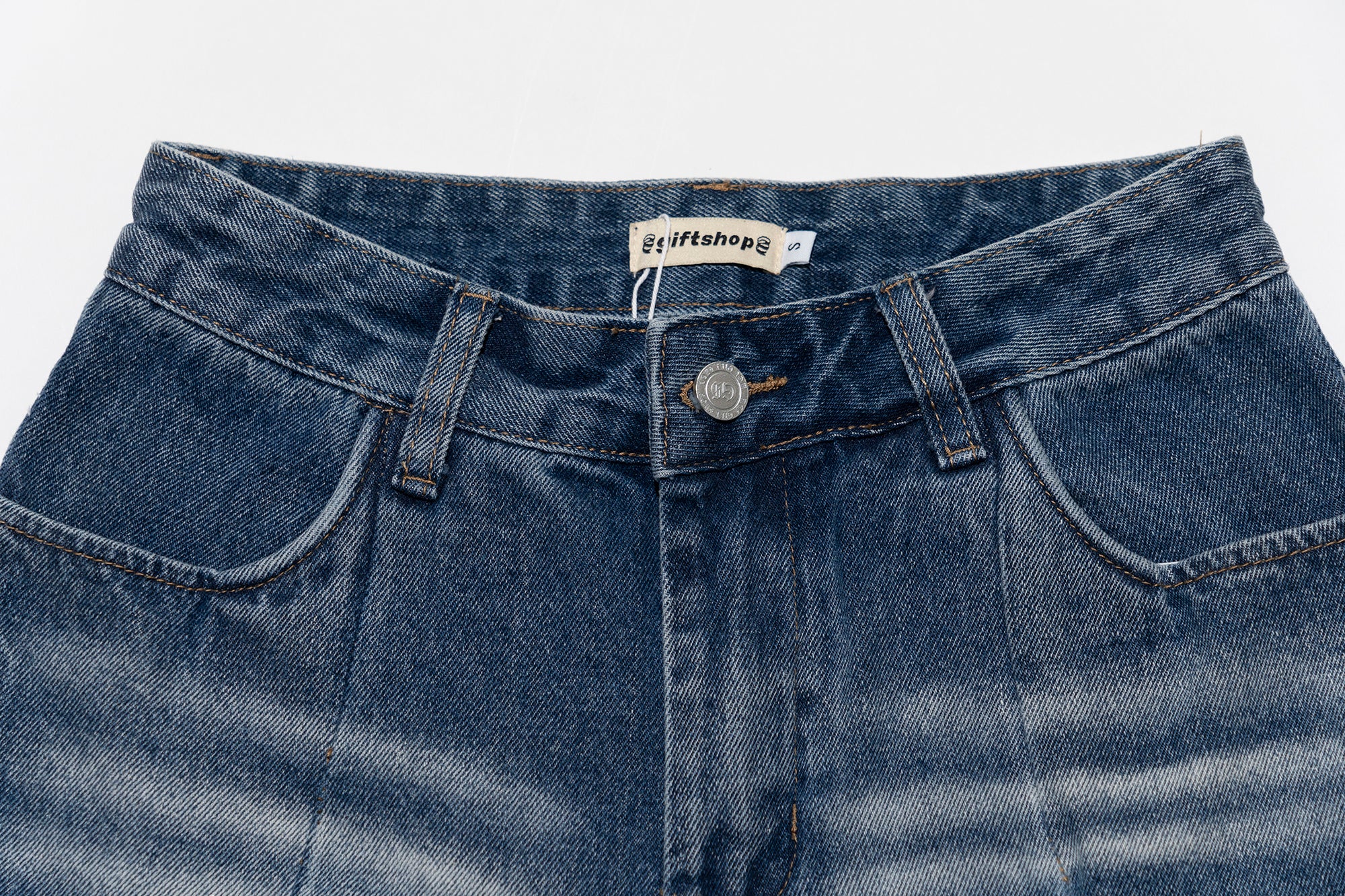 MOF Lace Bow Wide-Leg Cropped Jeans