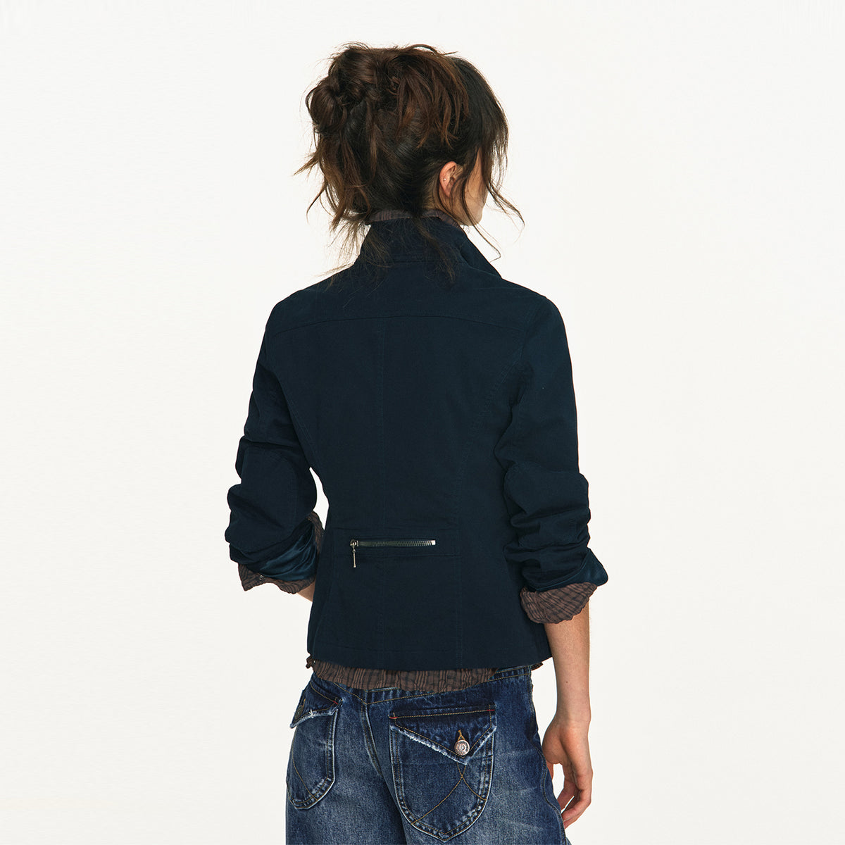 ANTENNA EFFECT Multi-Pocket Zippers Slim Jacket