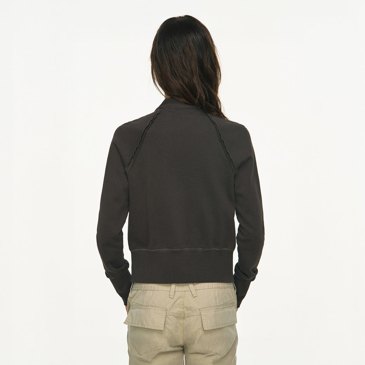 ANTENNA EFFECT Embroidered Graphic Cropped Hoodie