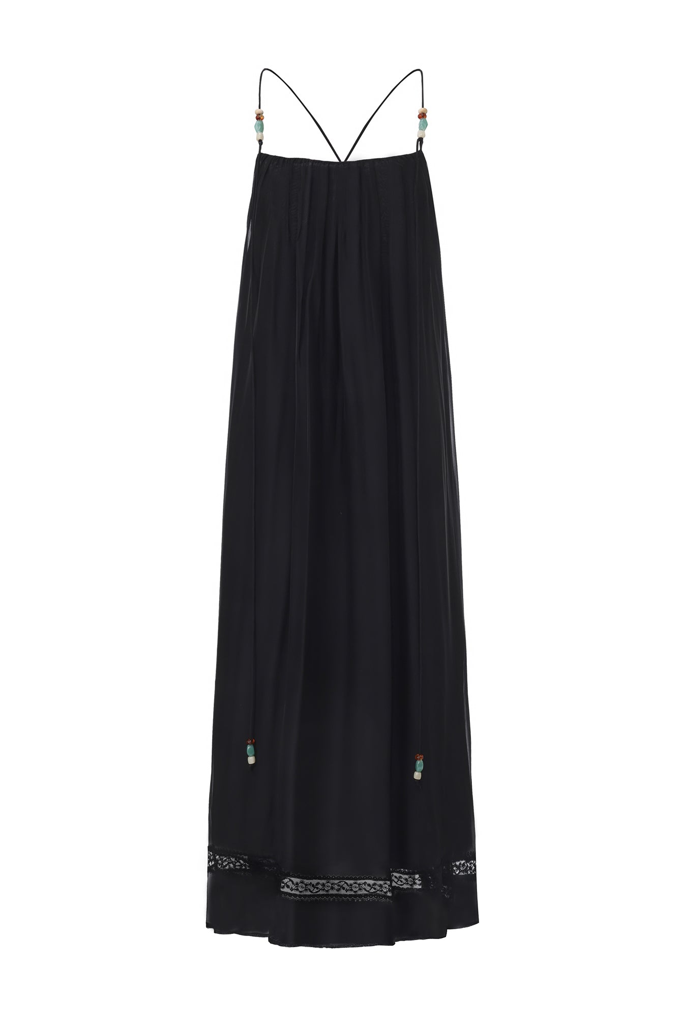VERSION9 Beaded Strap Ruched Maxi Dress