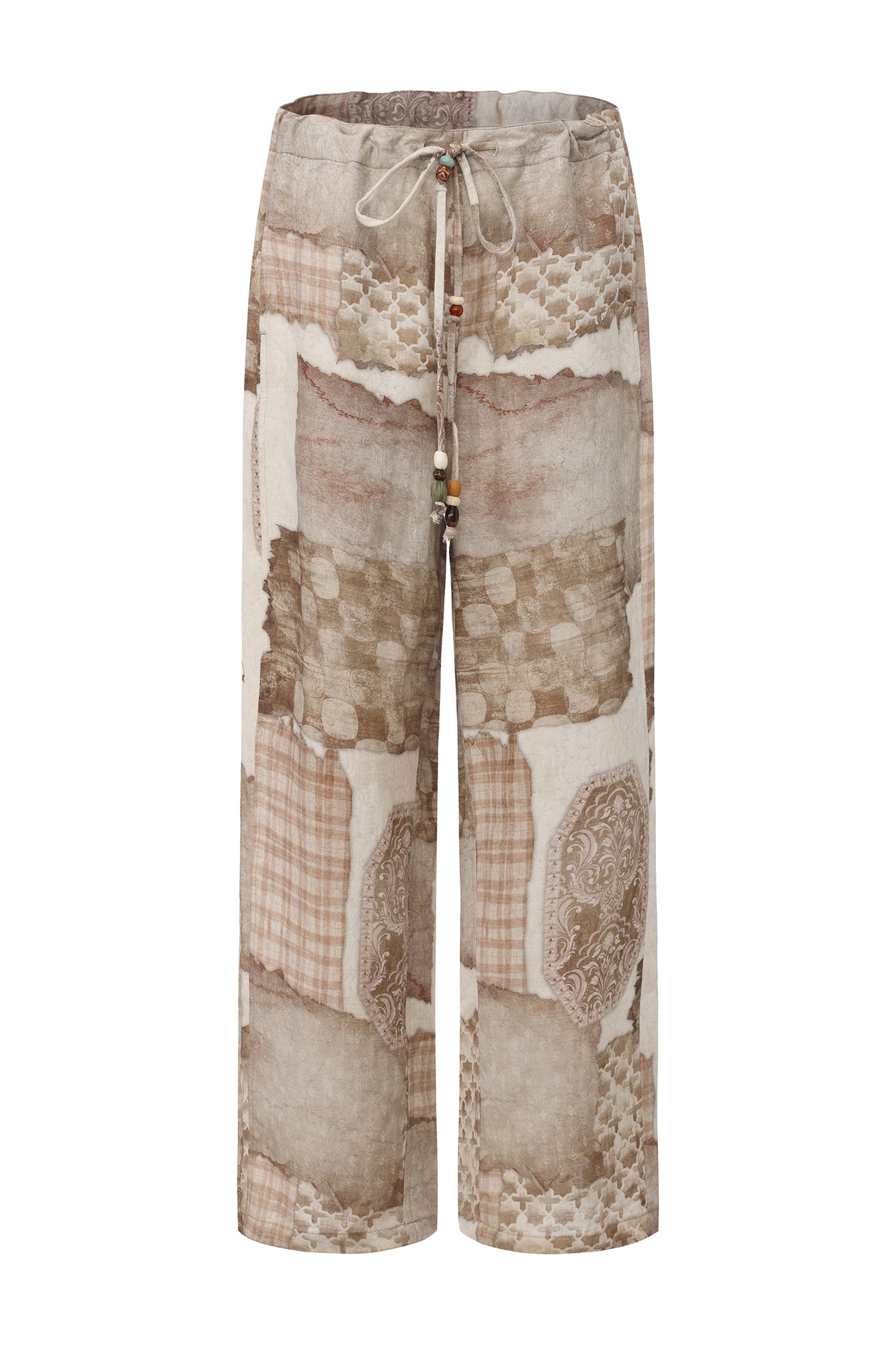 VERSION9 Beaded Drawstring Wide-Leg Pants