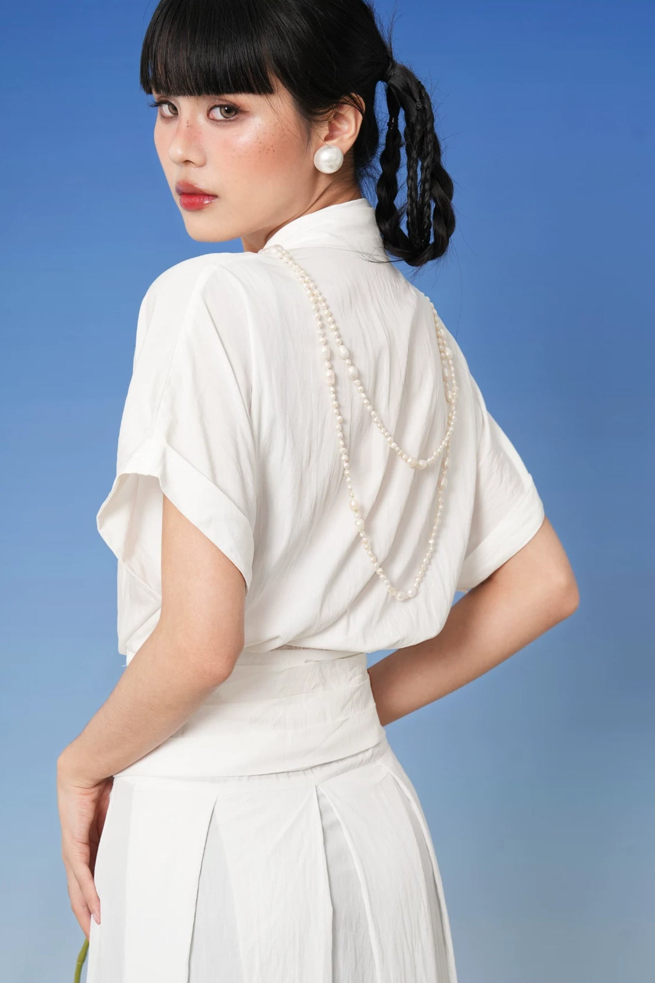 NOPMOB Scarf-Tie Pleated Maxi Dress