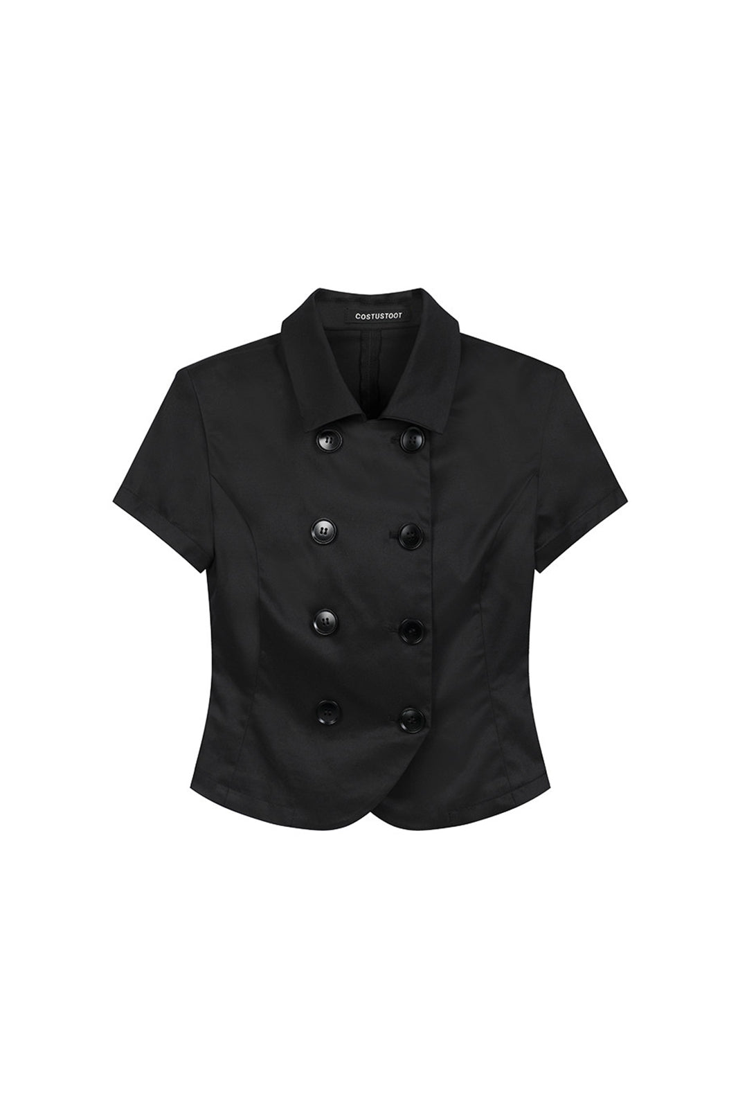 COSTUSTOOT Double-Breasted Cropped Half Shirt