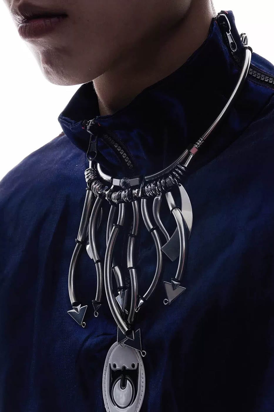 ILLUSORY Mechanical Multi-Arrow Necklace, premium urban and streetwear designers apparel on PROJECTISR.com, ILLUSORY