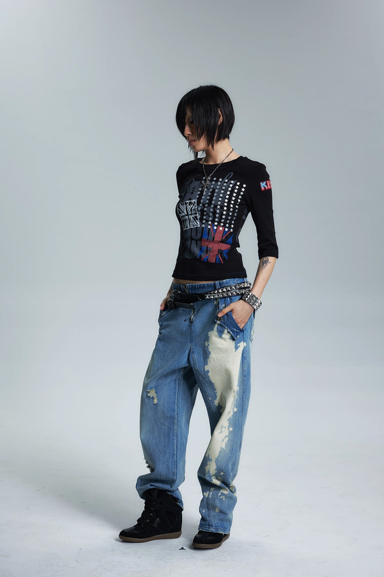 NONAME SPACE Union Jack Graphic Slim Tee