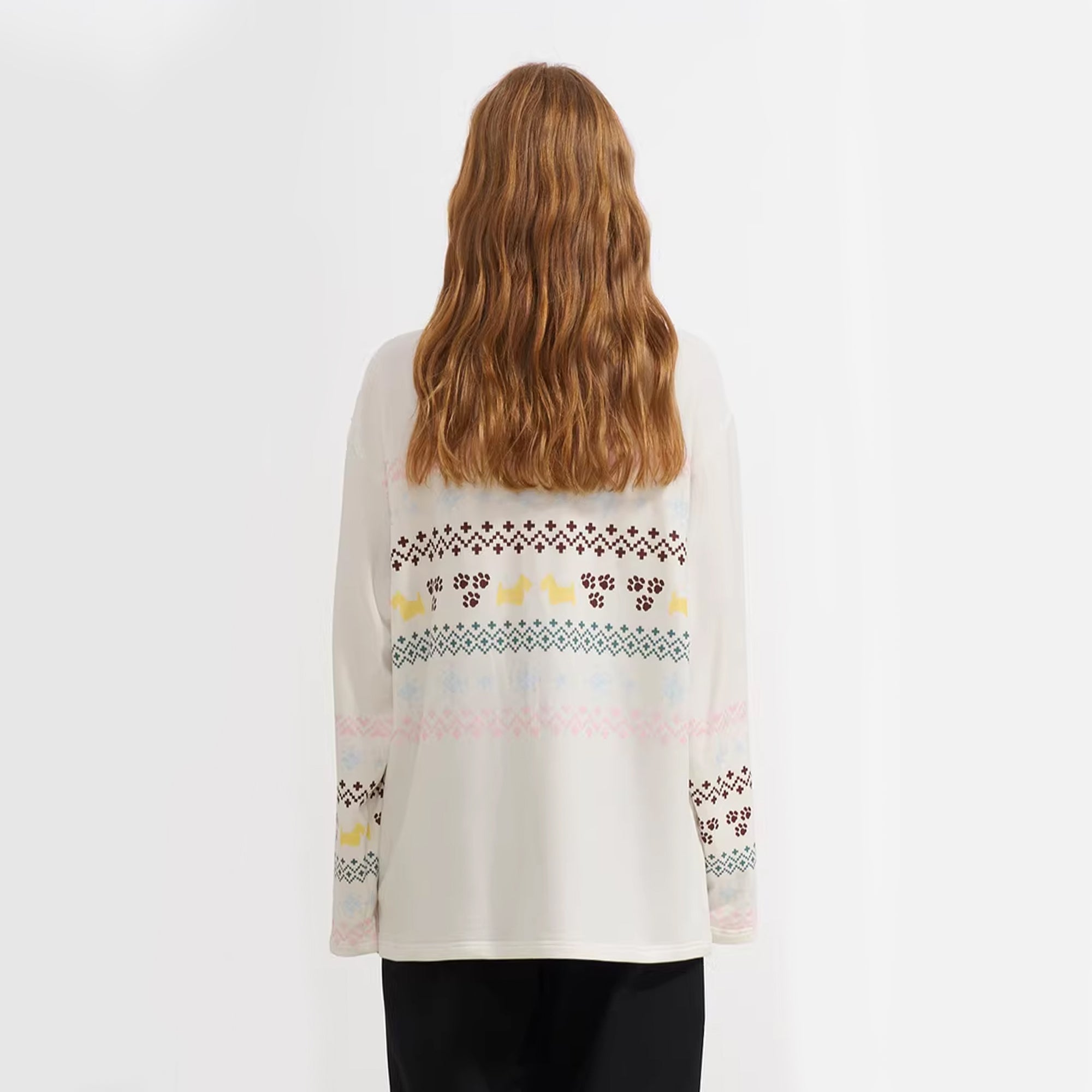 SOFITTE Fleece-Lined Fair Isle Long-Sleeve Tee