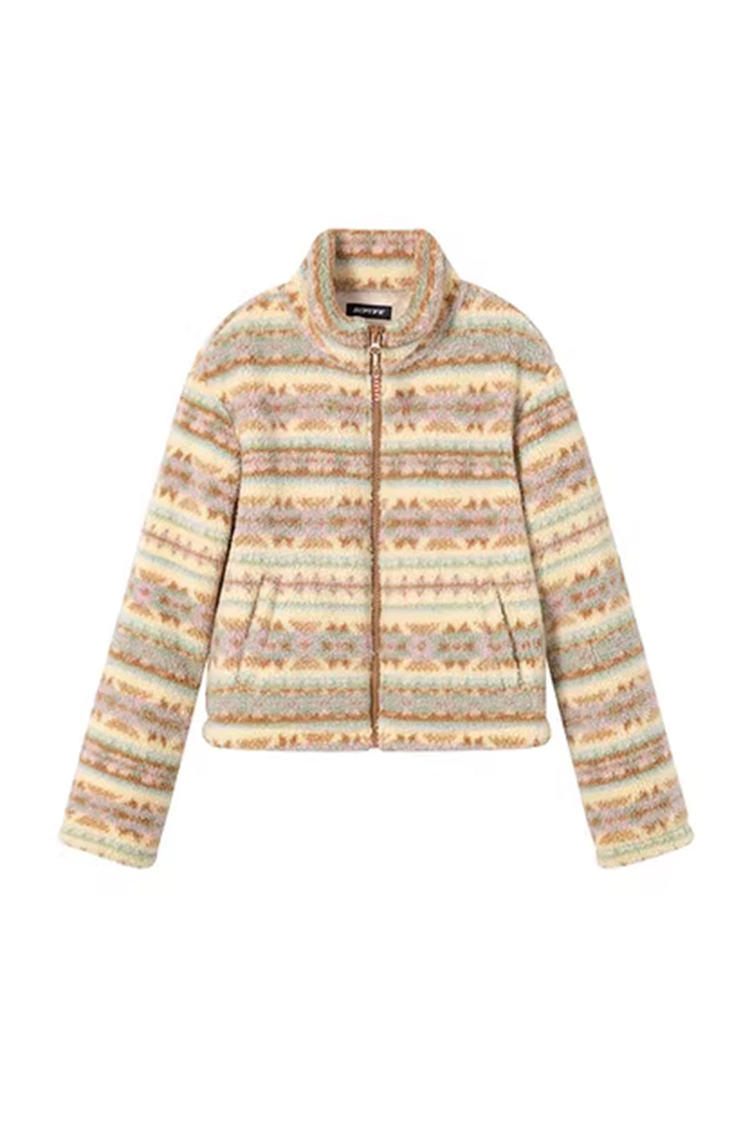 SOFITTE Stripes Fair Isle Faux-Shearling Jacket