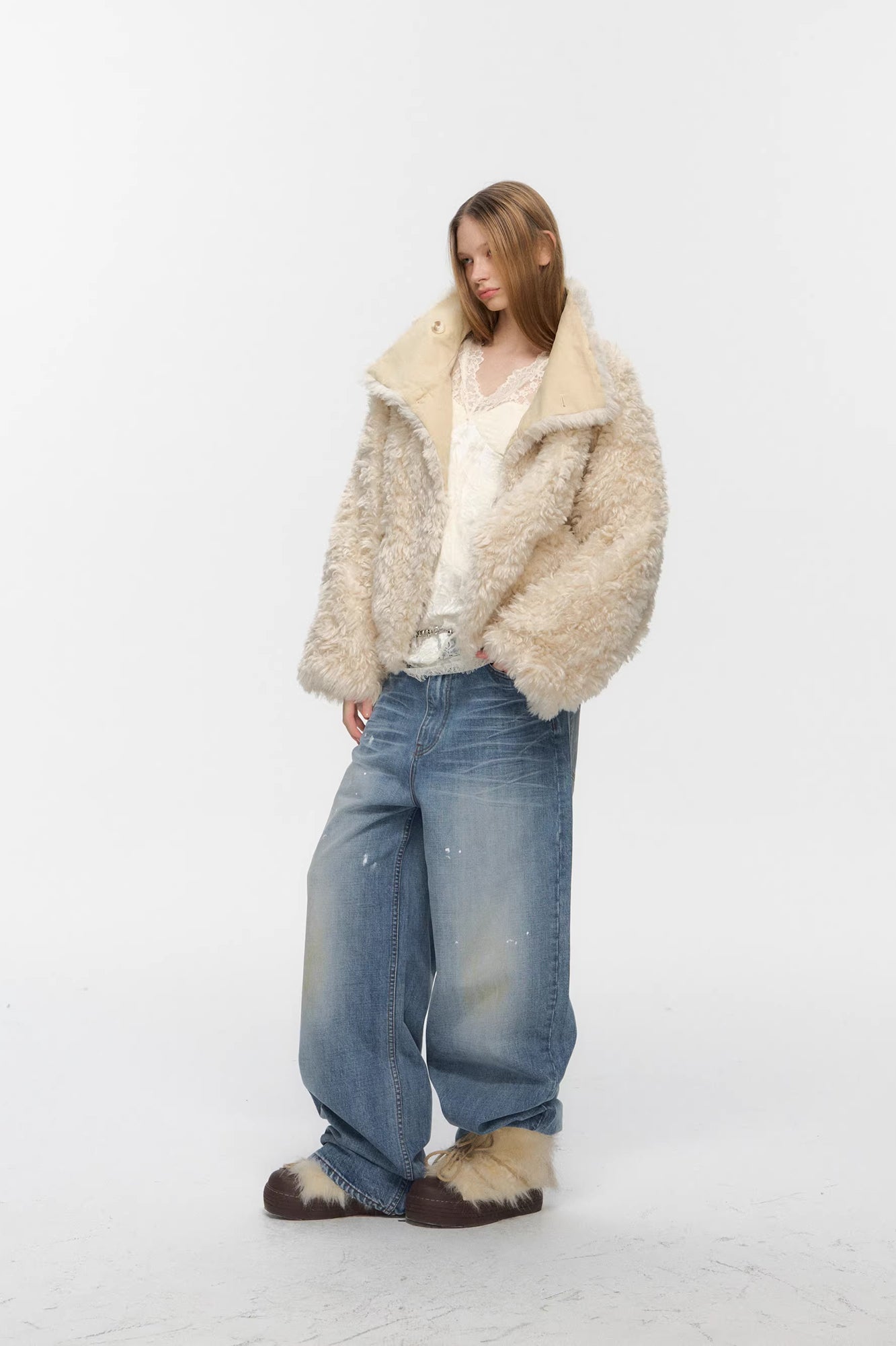 10AMSOTIIIIIIRED Reversible Faux-Leather & Faux-Fur Biker Jacket