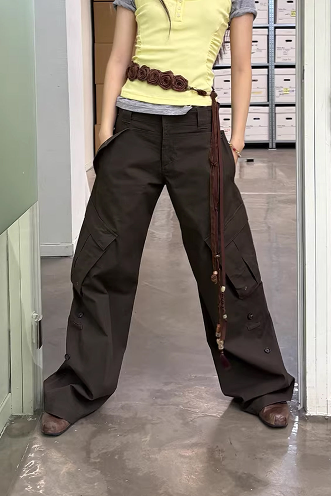 NEVERSEEZ Snap-Hem Multi-Pocket Cargo Pants