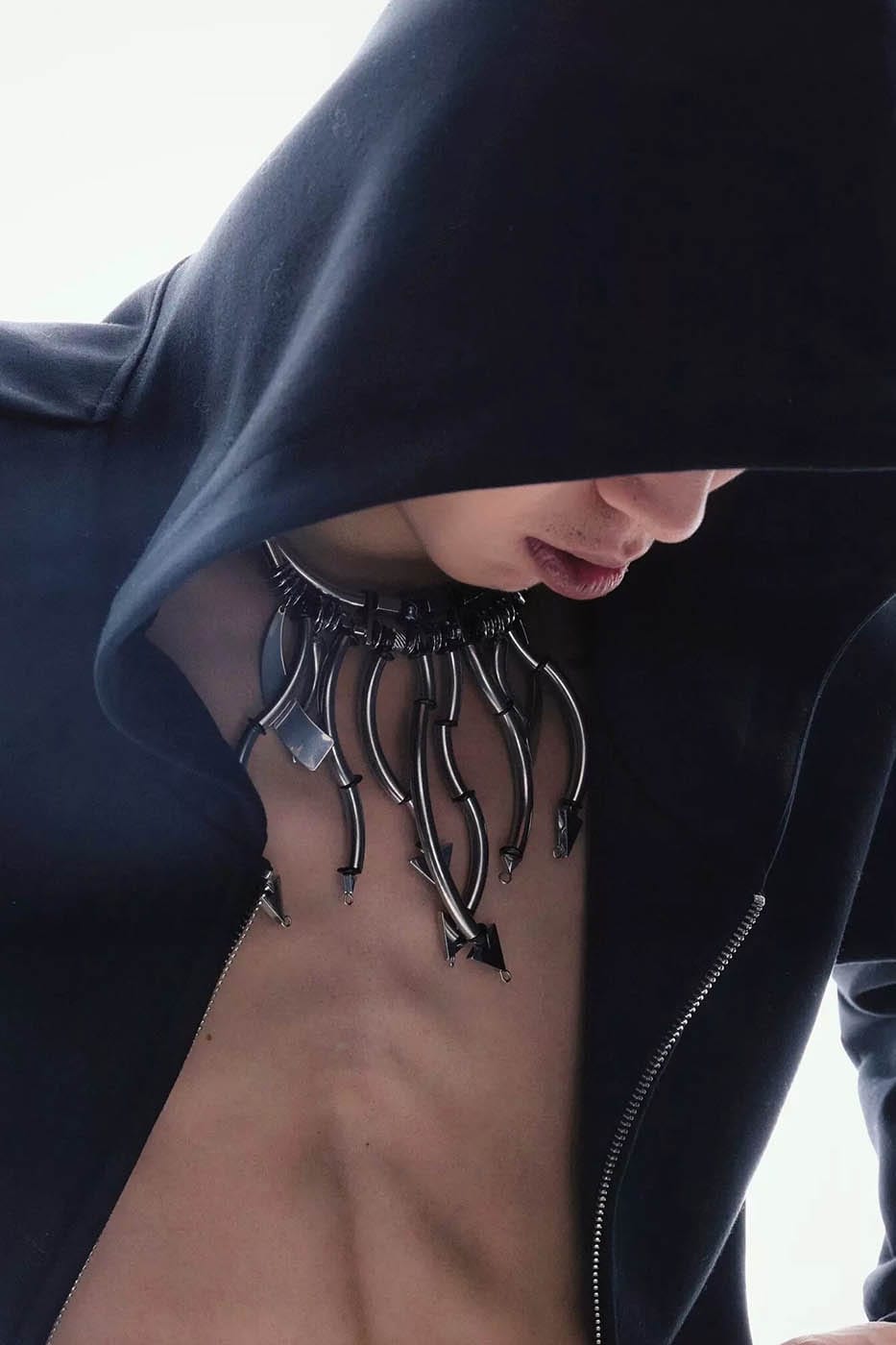 ILLUSORY Mechanical Multi-Arrow Necklace, premium urban and streetwear designers apparel on PROJECTISR.com, ILLUSORY