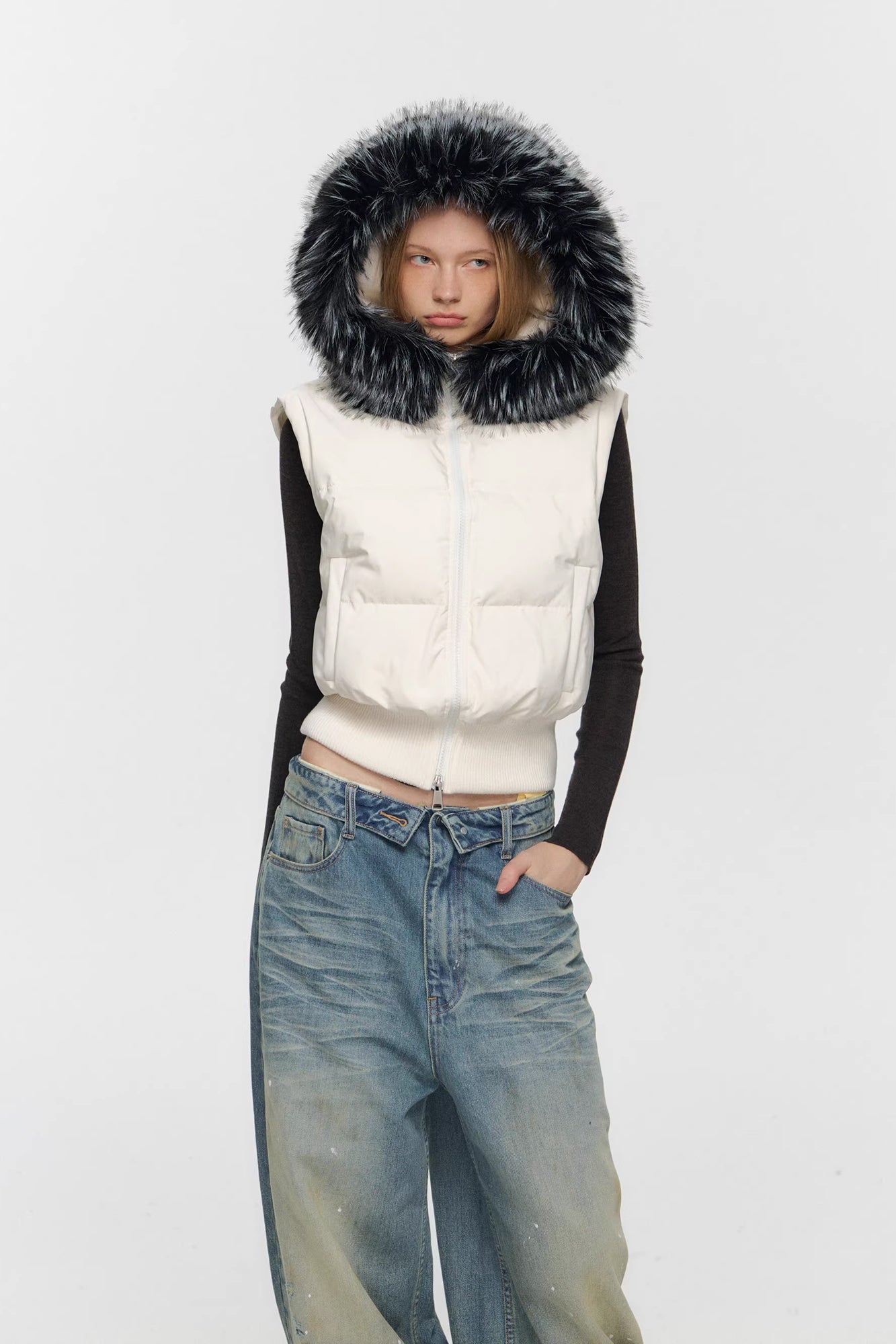 10AMSOTIIIIIIRED Detachable Sleeves Down Puffer Jacket