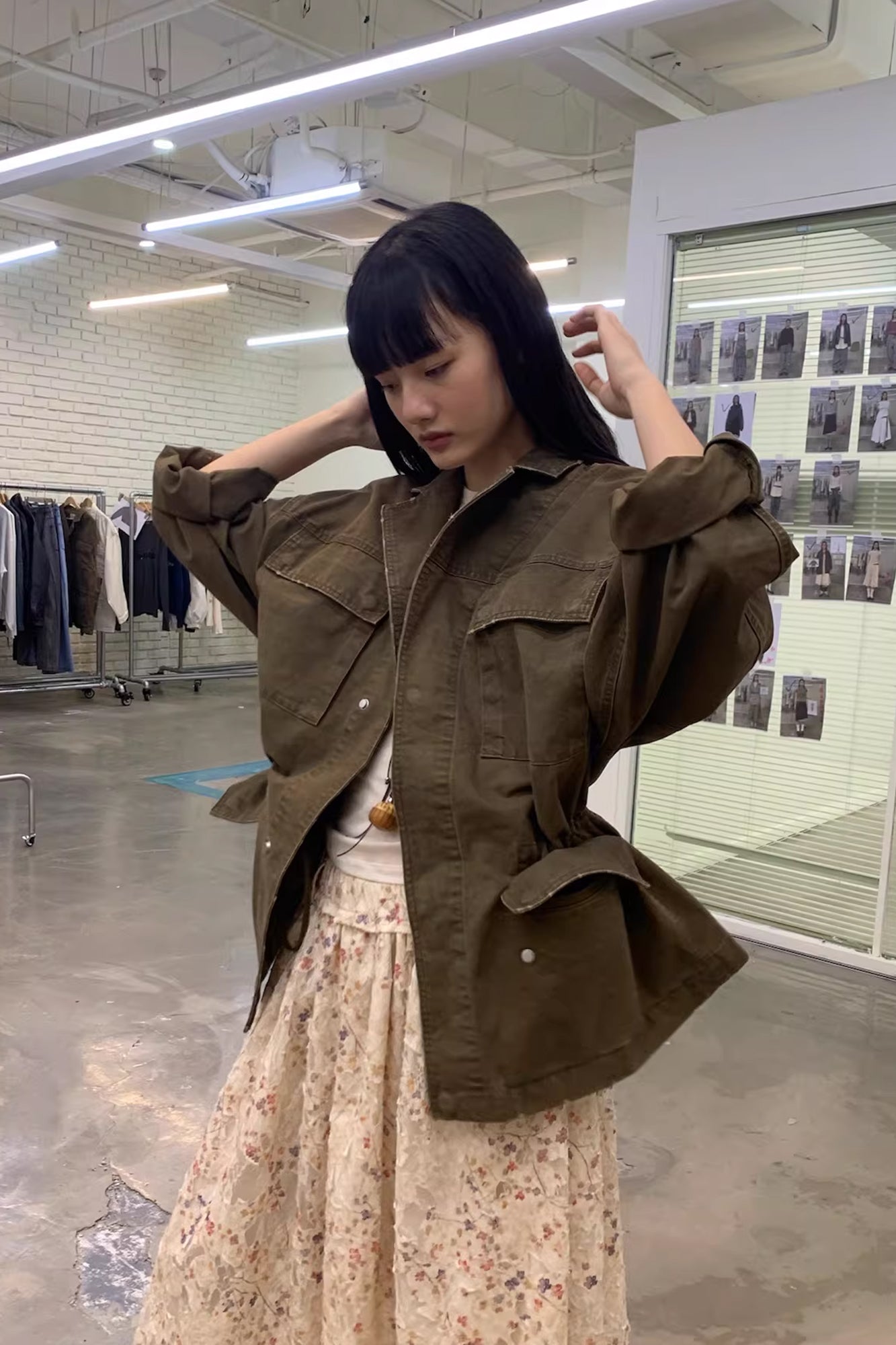 NEVERSEEZ Drawstring-Waist Utility Jacket