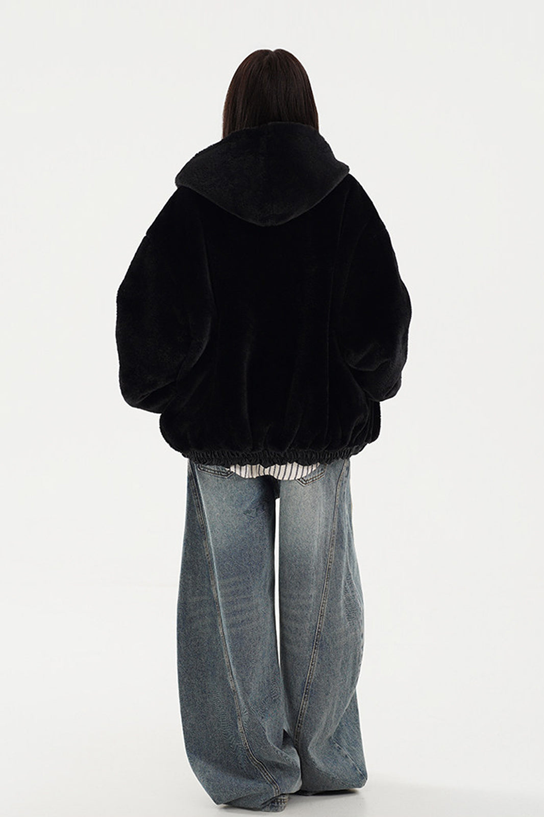 FREE CENTER Reversible Faux Fur Hooded Jacket