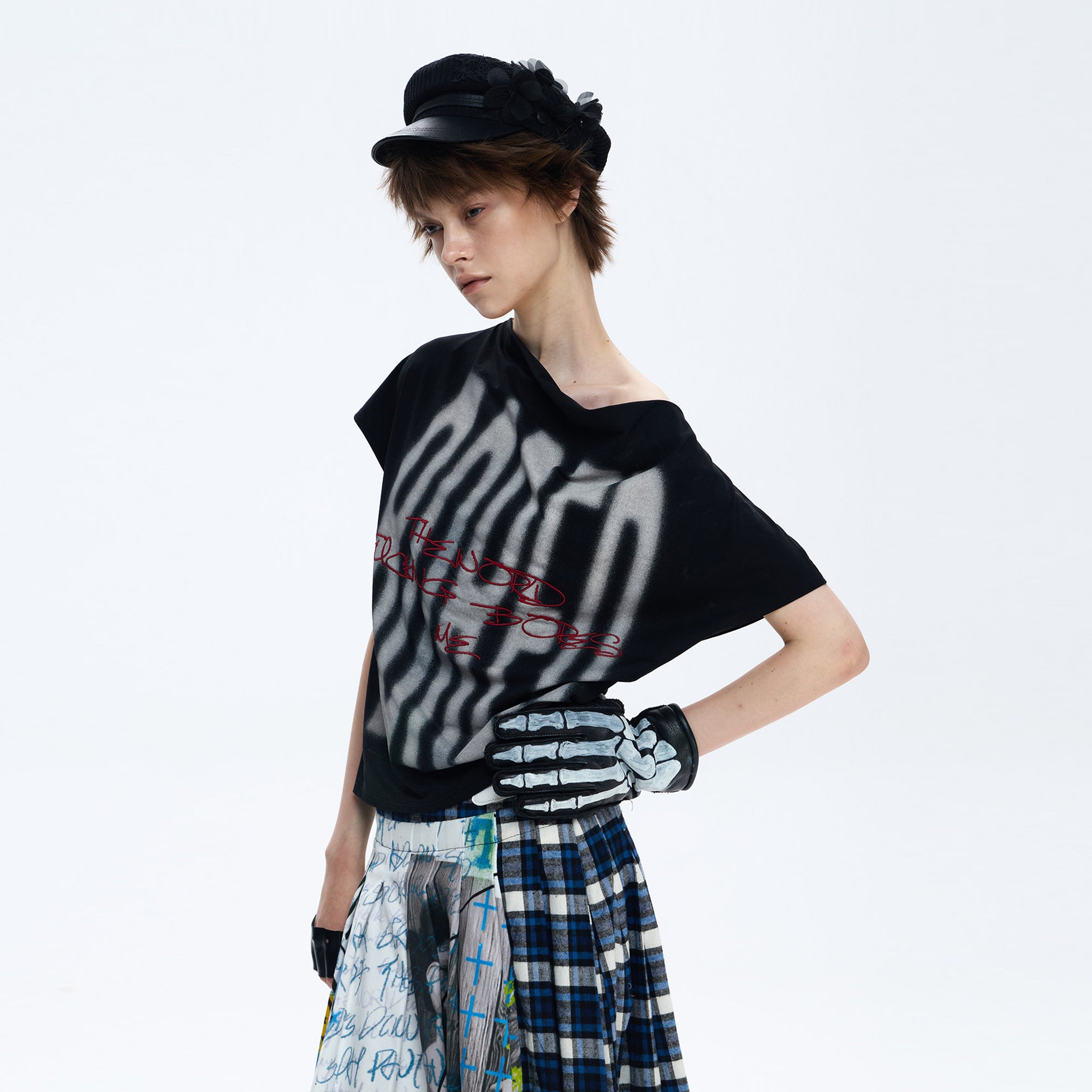 FULLTIDE BORED Graphic Asymmetrical T-Shirt
