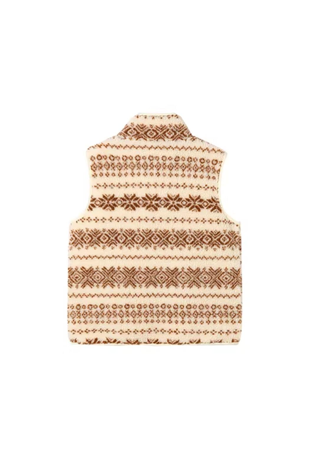 SOFITTE Fair Isle Faux-Shearling Mockneck Vest