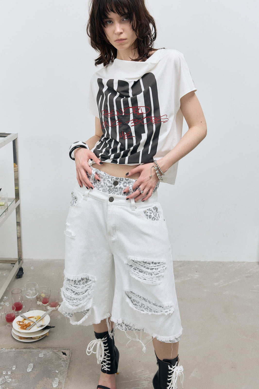 FULLTIDE BORED Graphic Asymmetrical T-Shirt