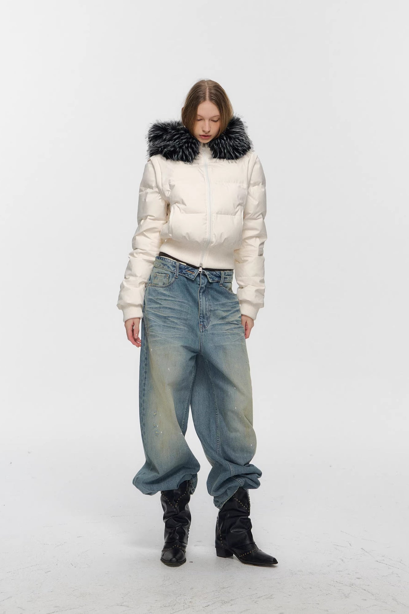 10AMSOTIIIIIIRED Detachable Sleeves Down Puffer Jacket