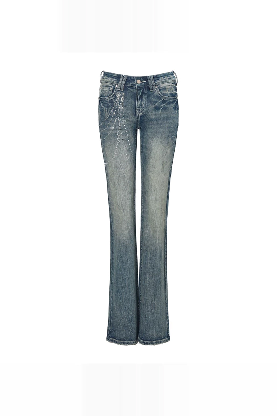JYOSEI Draped Diamond Flared Jeans