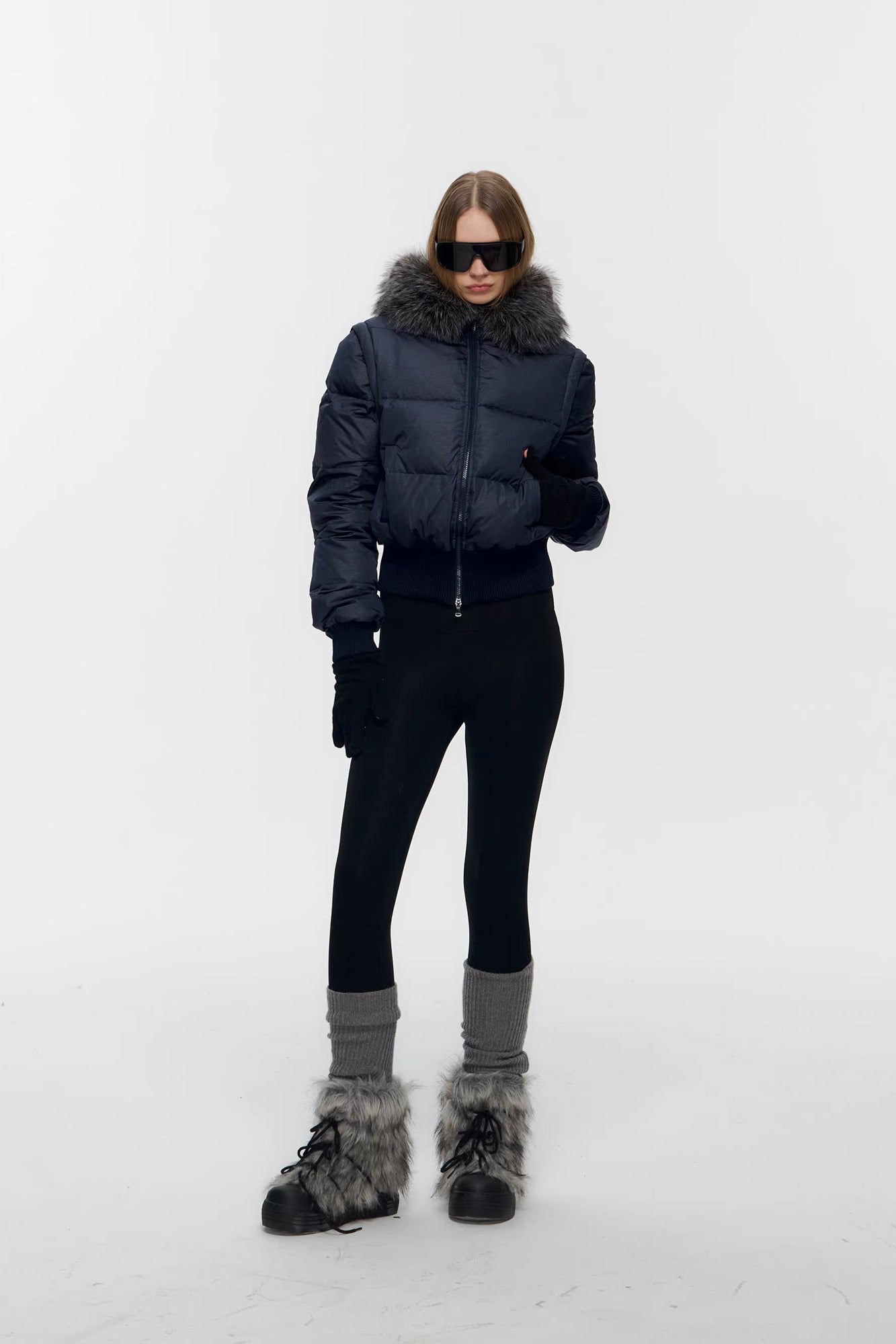 10AMSOTIIIIIIRED Detachable Sleeves Down Puffer Jacket