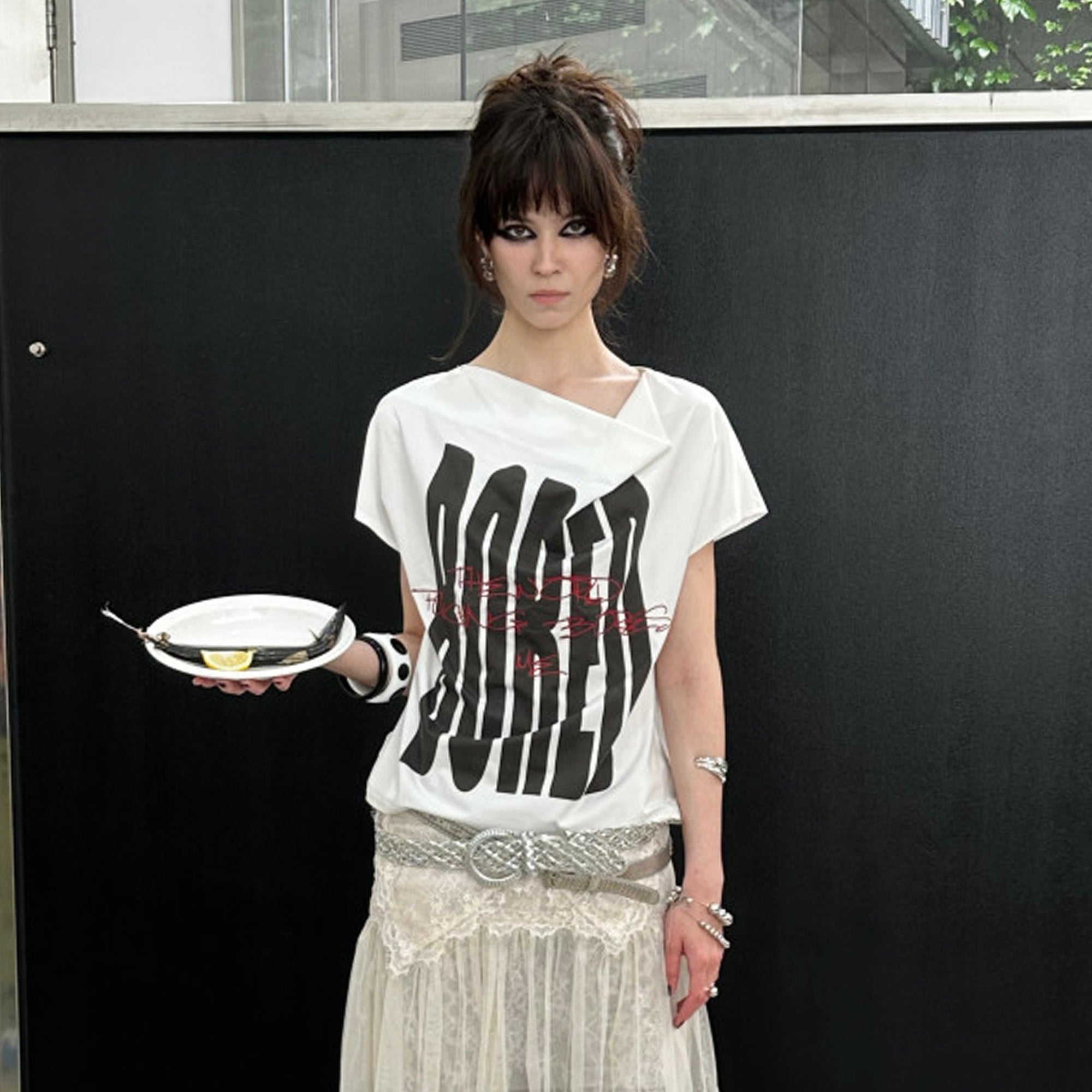 FULLTIDE BORED Graphic Asymmetrical T-Shirt