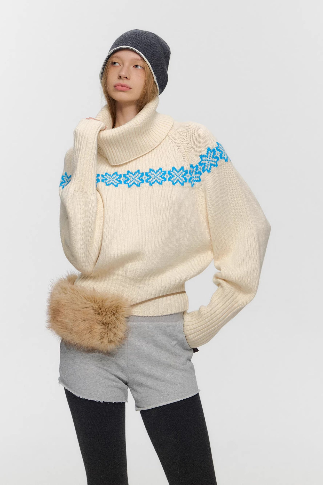 10AMSOTIIIIIIRED Detachable Turtleneck Wool-Blend Fair Isle Sweater