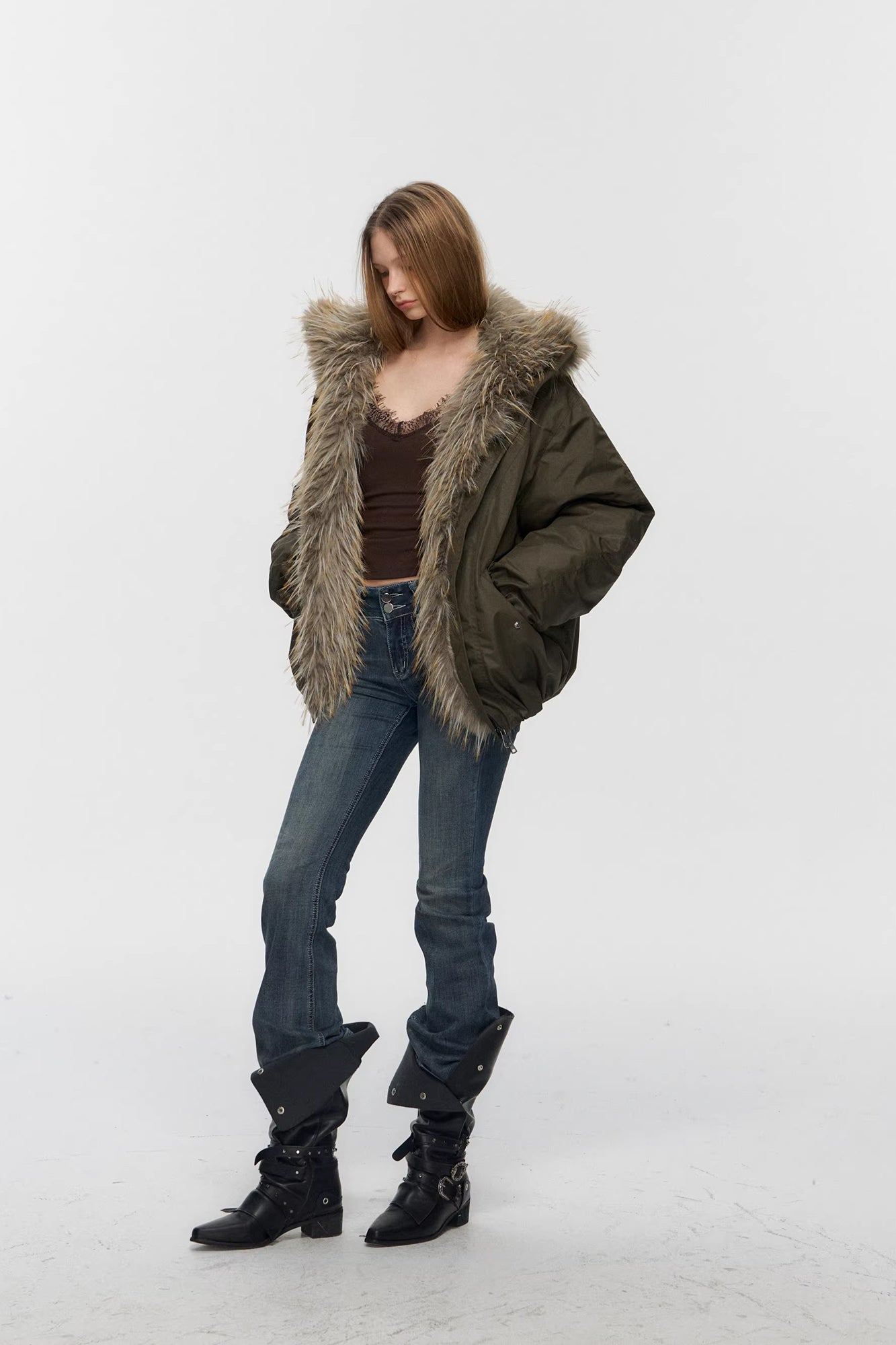 10AMSOTIIIIIIRED Water-Repellent Duck Down Puffer Jacket