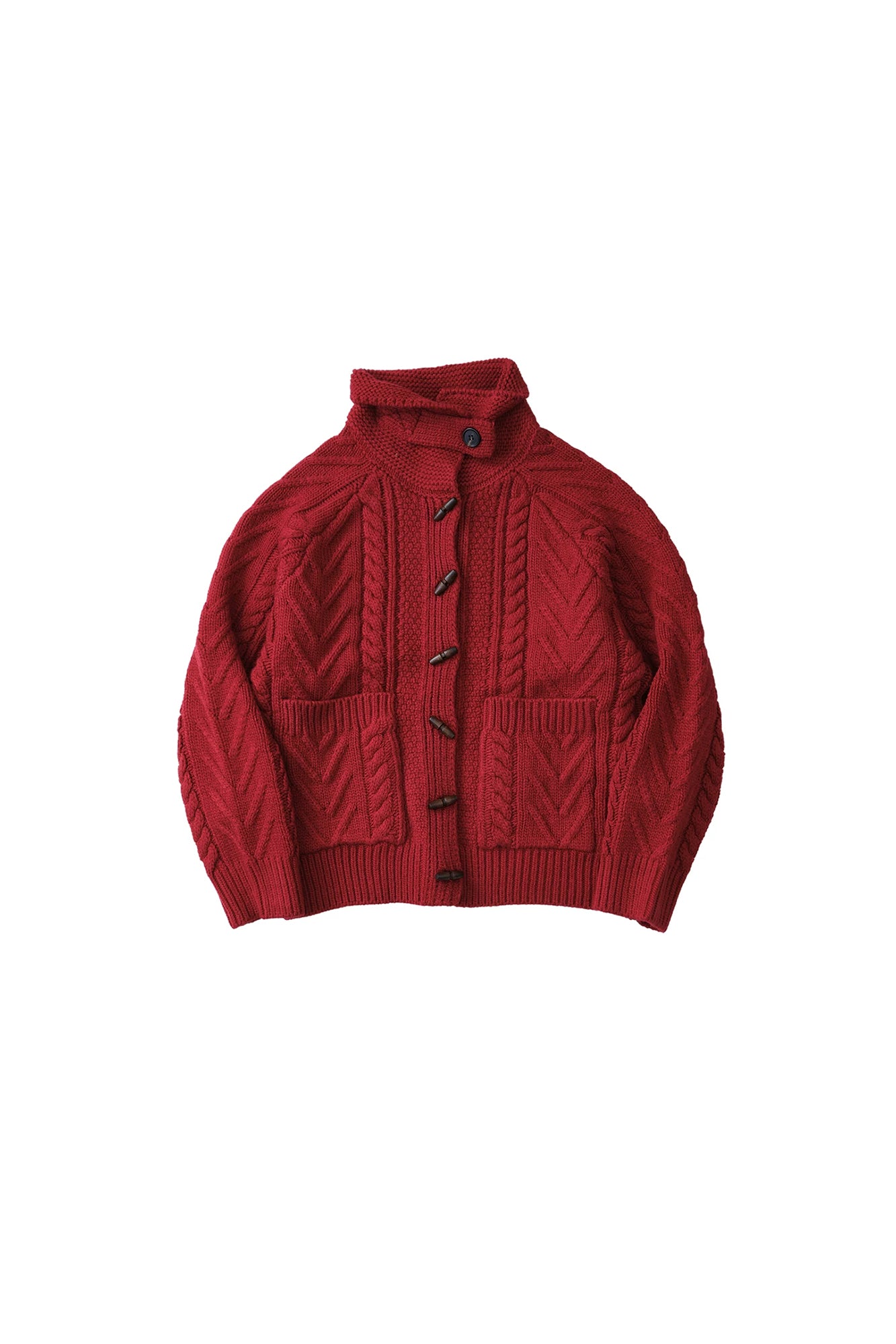 LIVINGTOWN Toggle Wool-Blend Tab Collar Cardigan