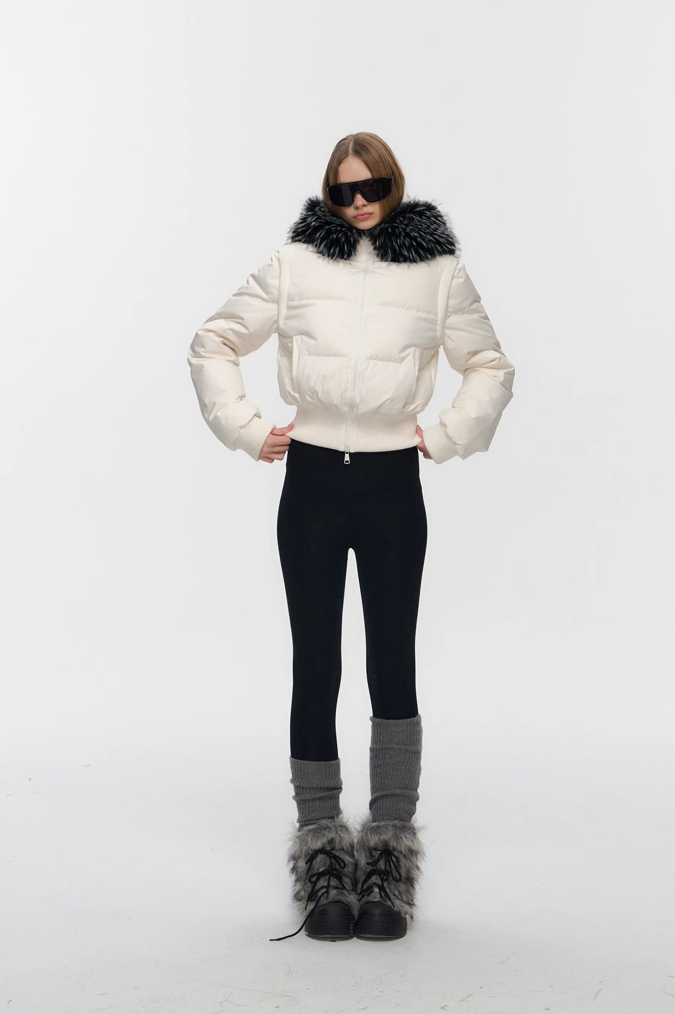 10AMSOTIIIIIIRED Detachable Sleeves Down Puffer Jacket