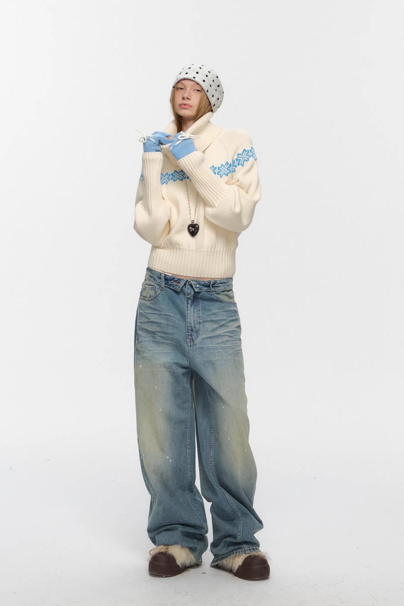 10AMSOTIIIIIIRED Detachable Turtleneck Wool-Blend Fair Isle Sweater