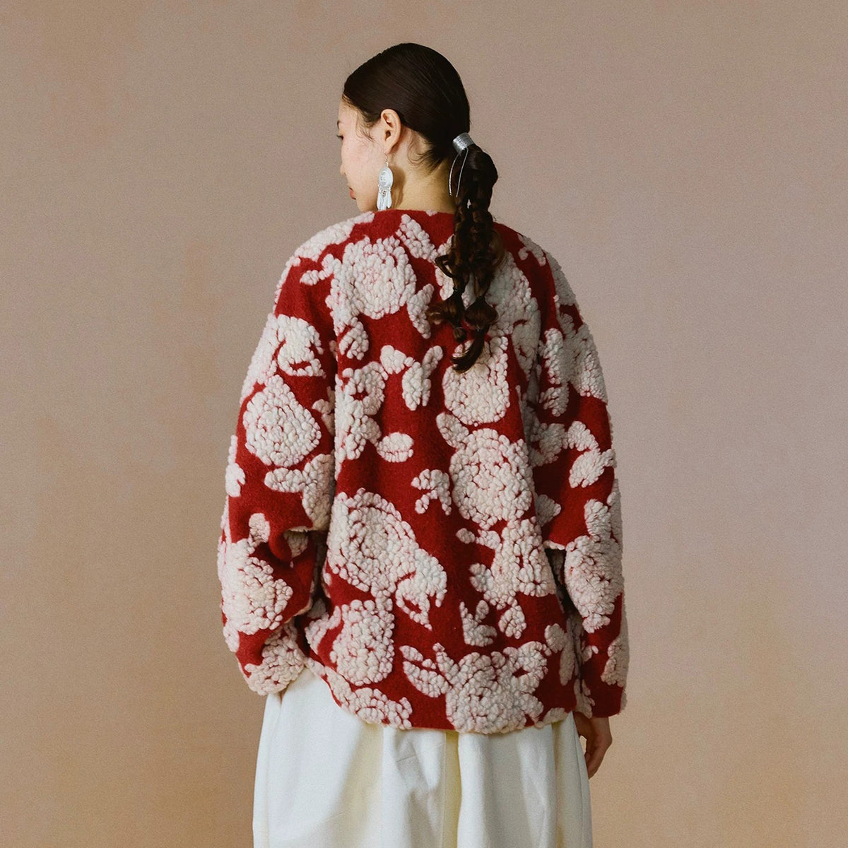 YUANYE Wool-Blend Floral Jacquard Jacket