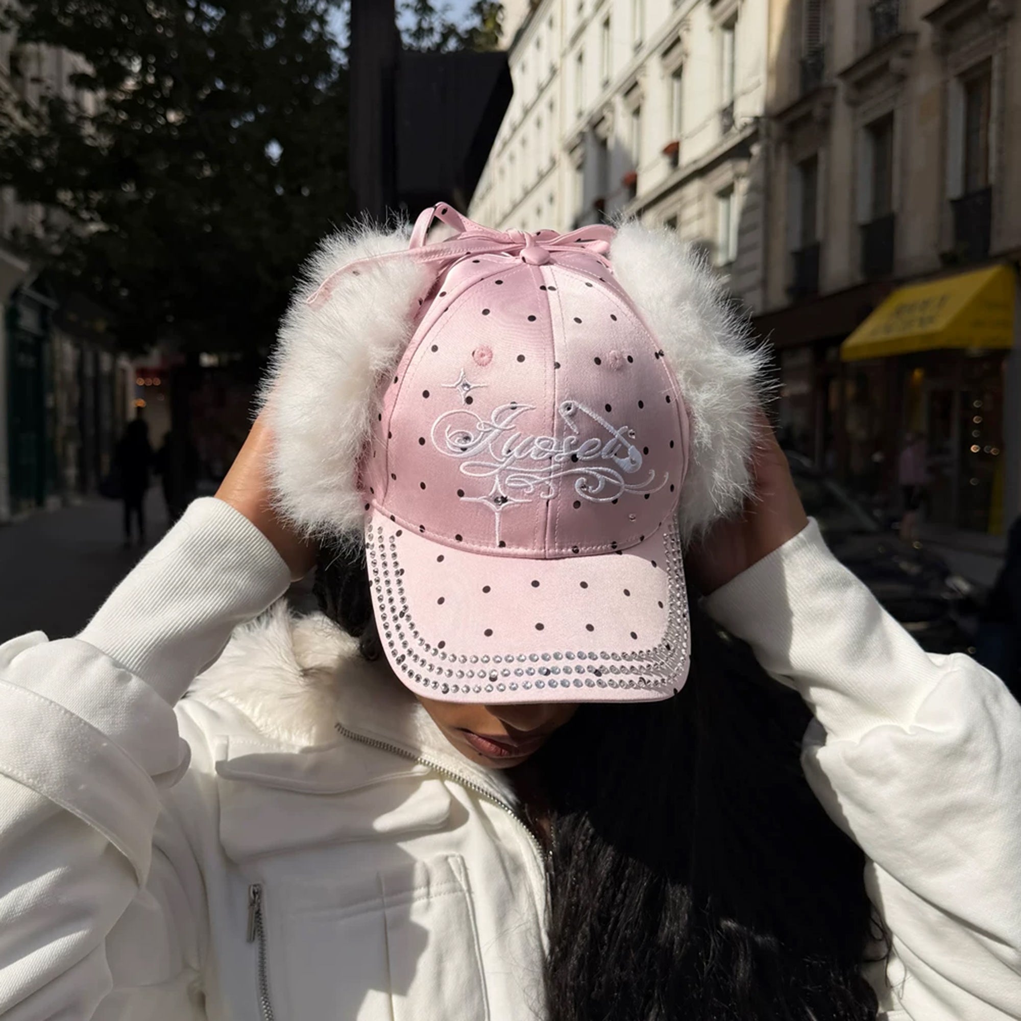JYOSEI Script Logo Ear-Flap Baseball Cap