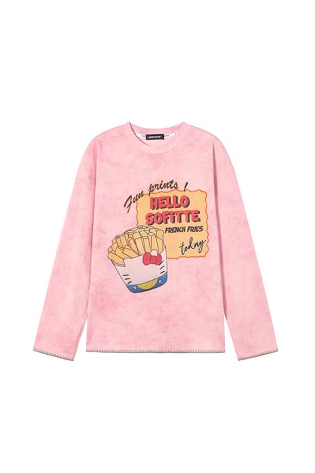 SOFITTE Distressed Fries Graphic Long-Sleeve Tee