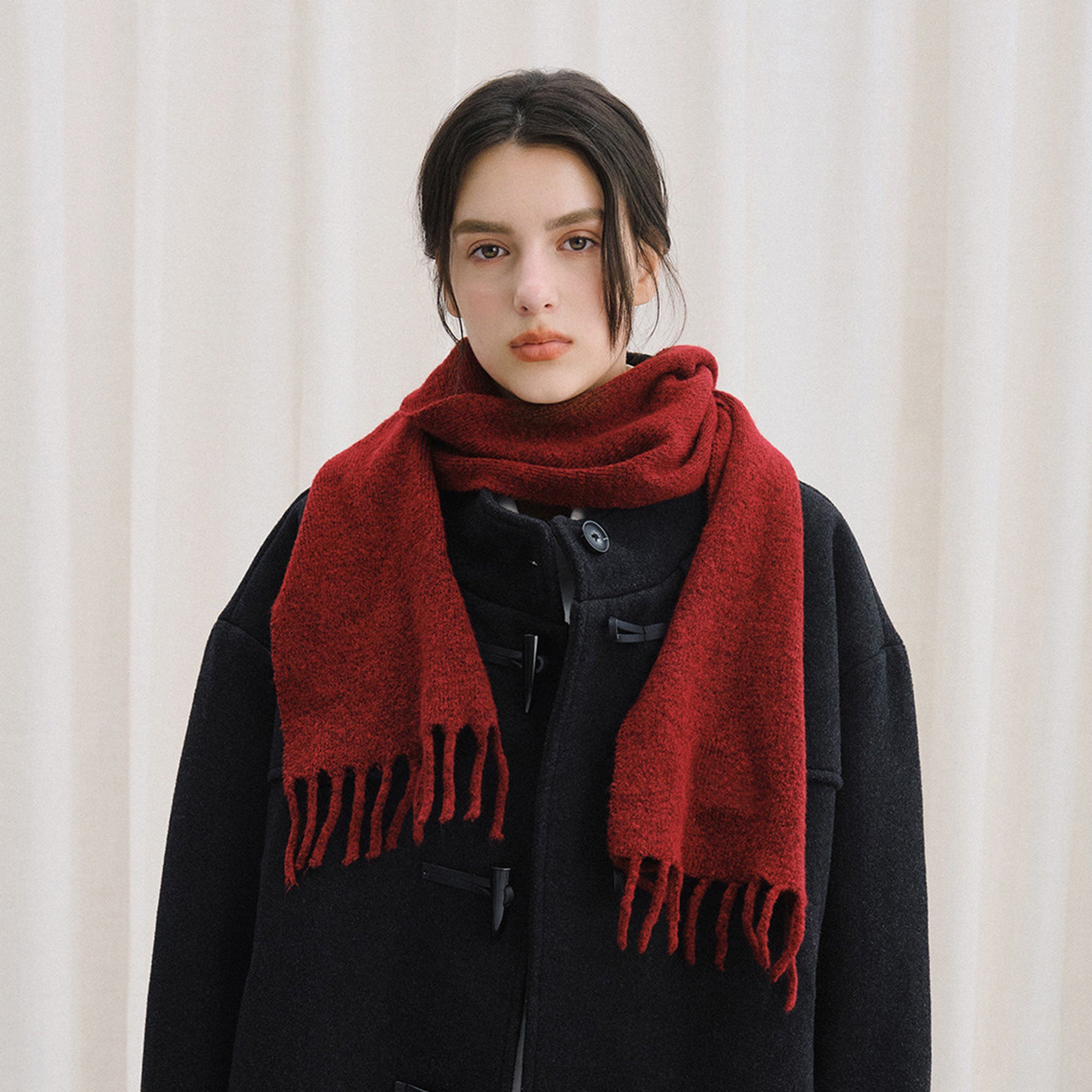 LIVINGTOWN Essential Wool-Blend Fringe Scarf