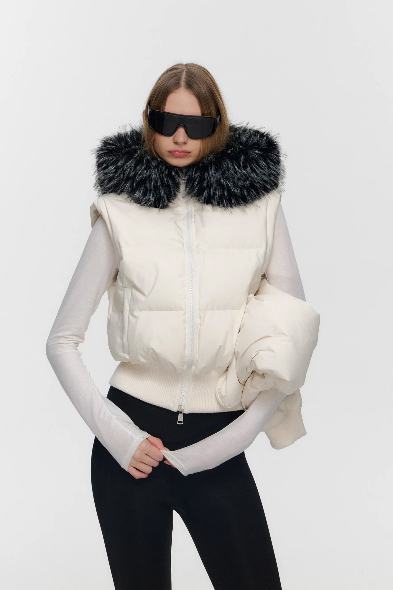 10AMSOTIIIIIIRED Detachable Sleeves Down Puffer Jacket