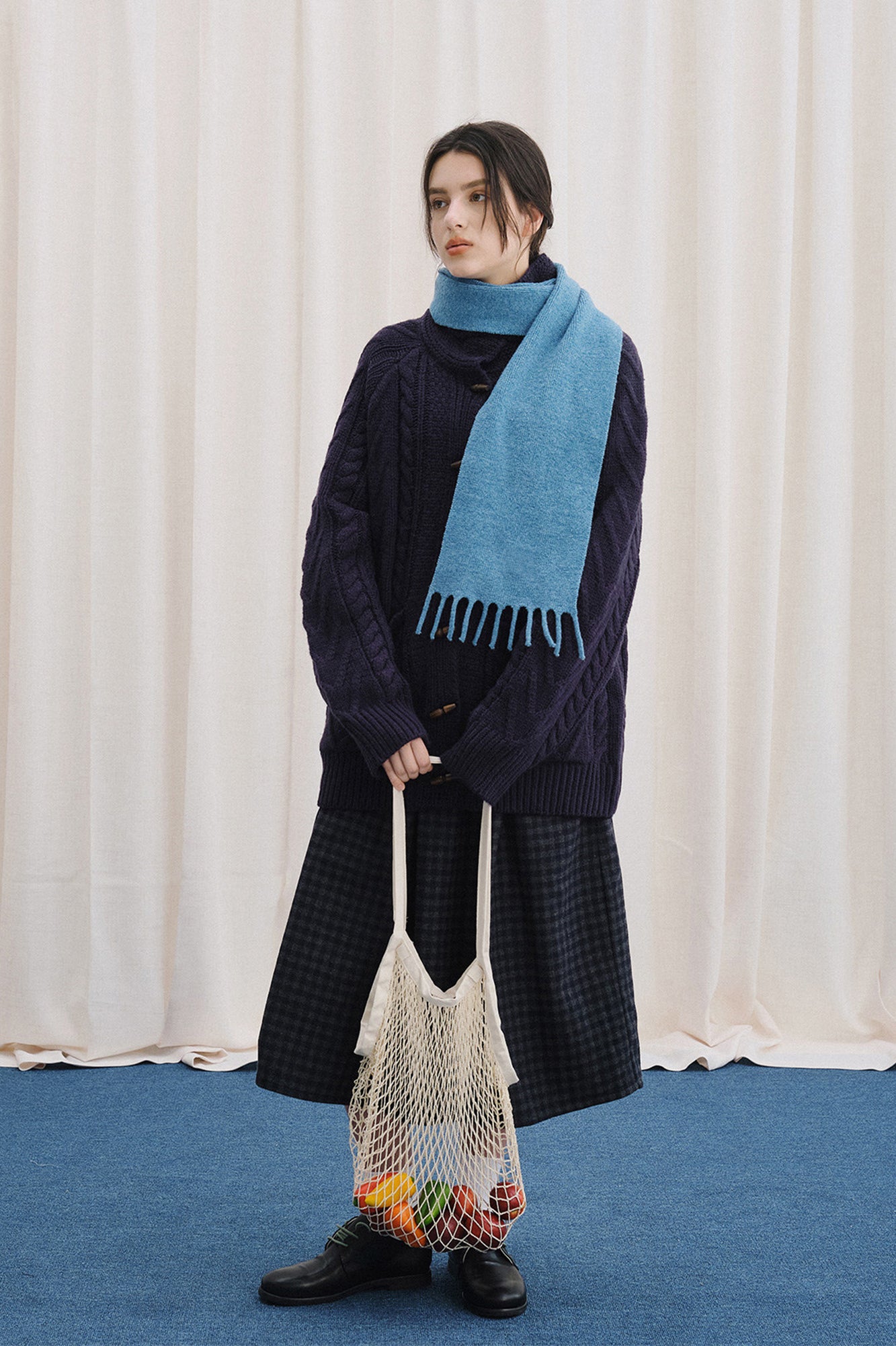 LIVINGTOWN Essential Wool-Blend Fringe Scarf