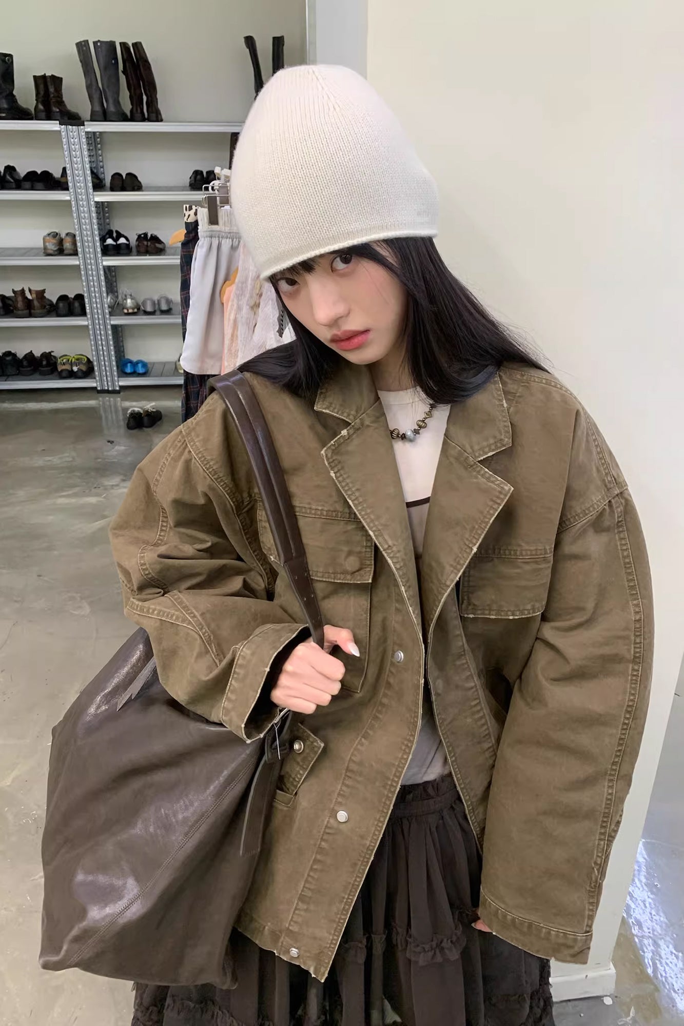 NEVERSEEZ Drawstring-Waist Utility Jacket
